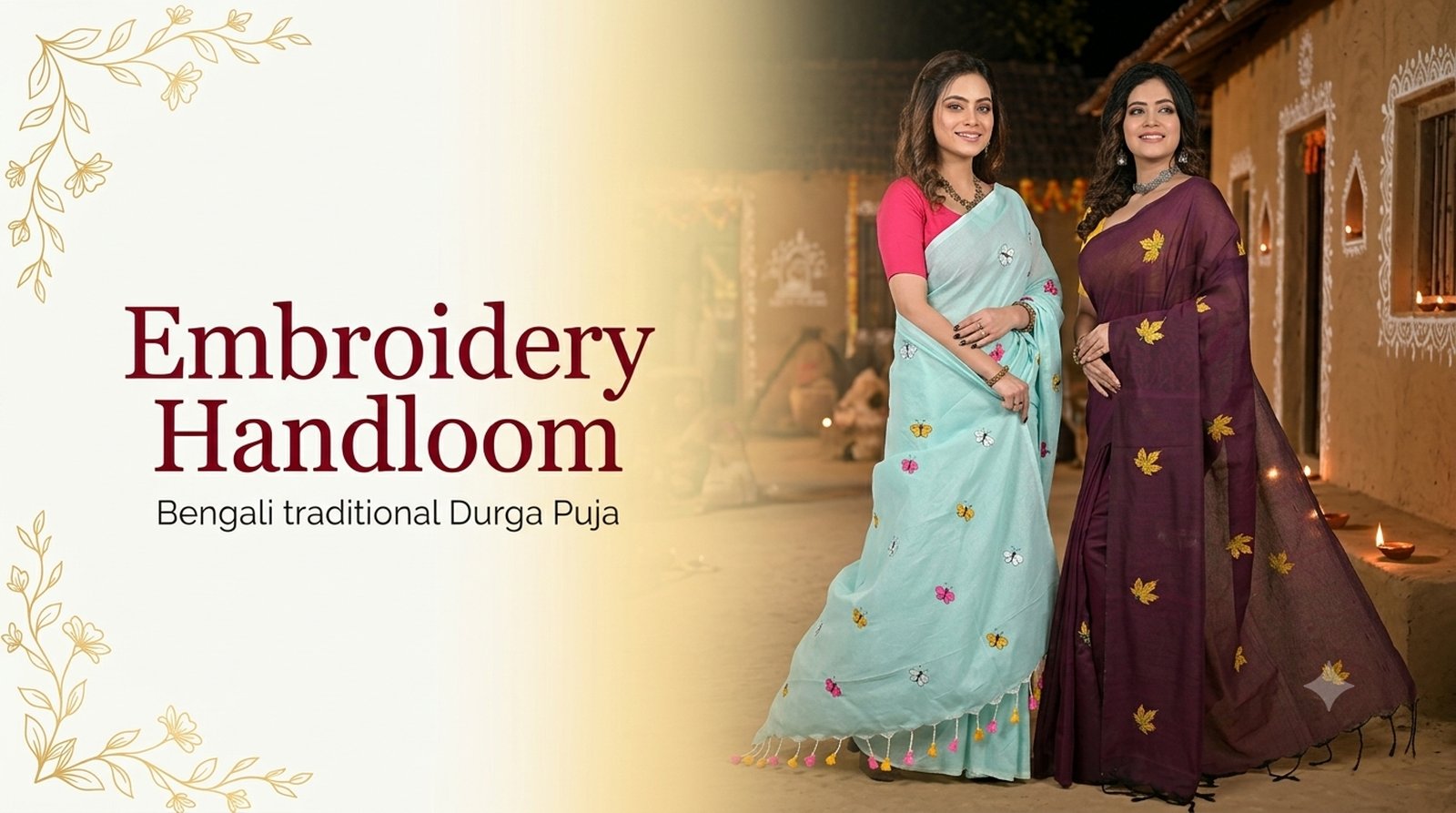 Embroidery Handloom sarees