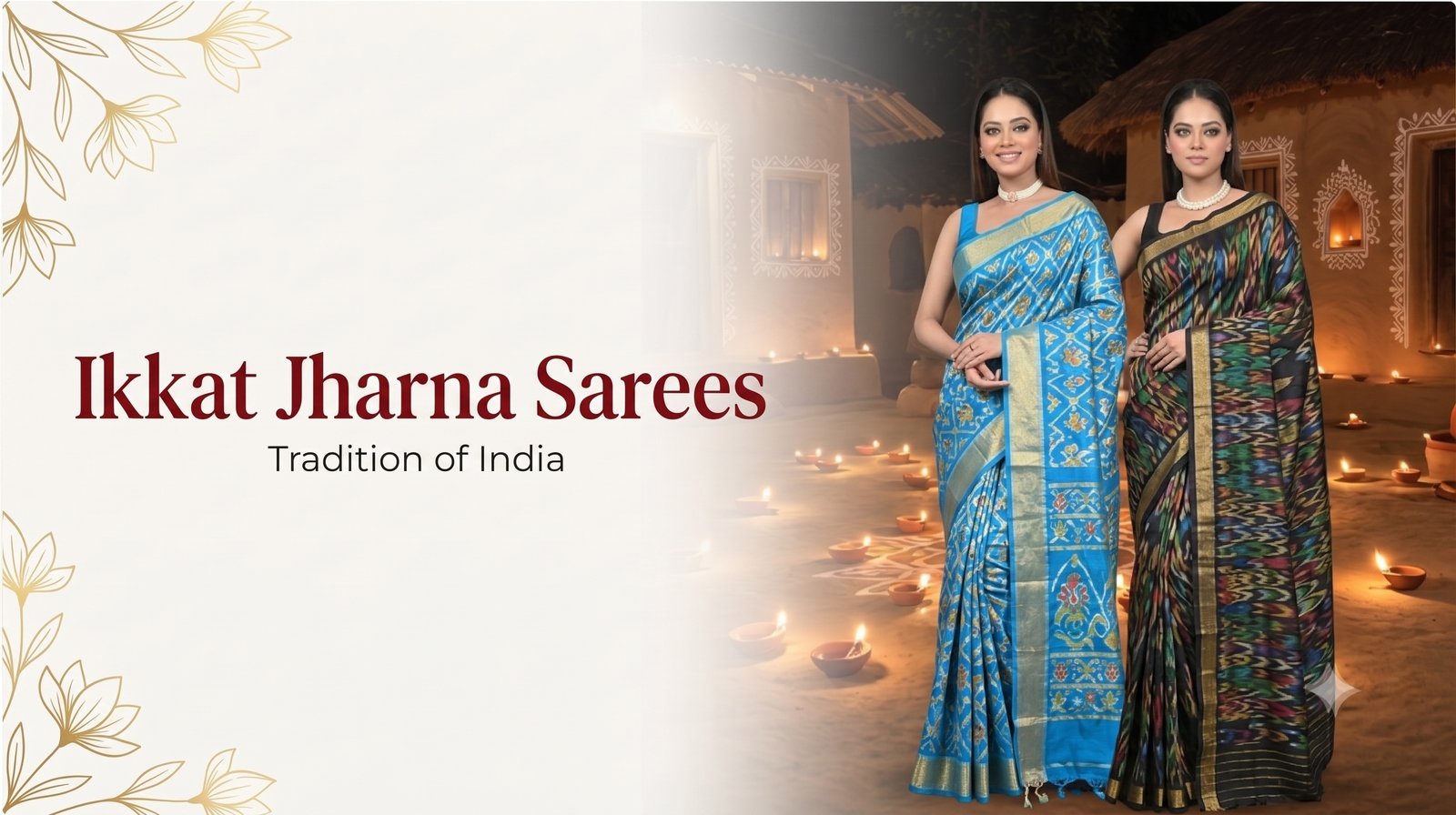 Ikkat Jharna Sarees