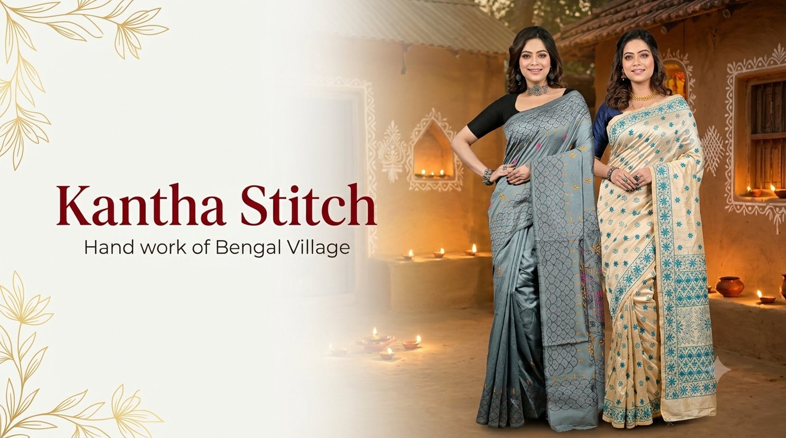 Kantha Stitch Sarees