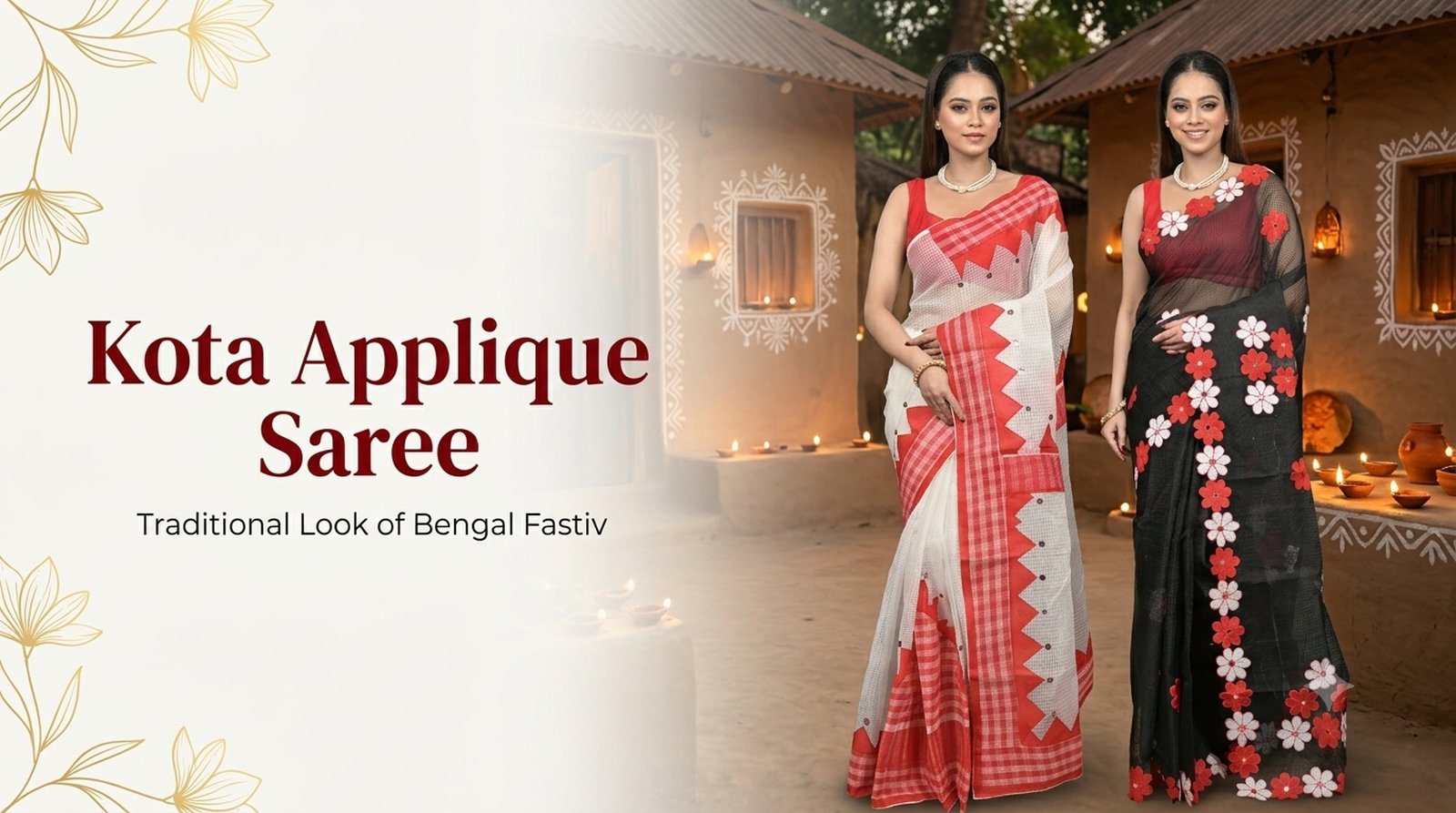 Kota Applique Sarees