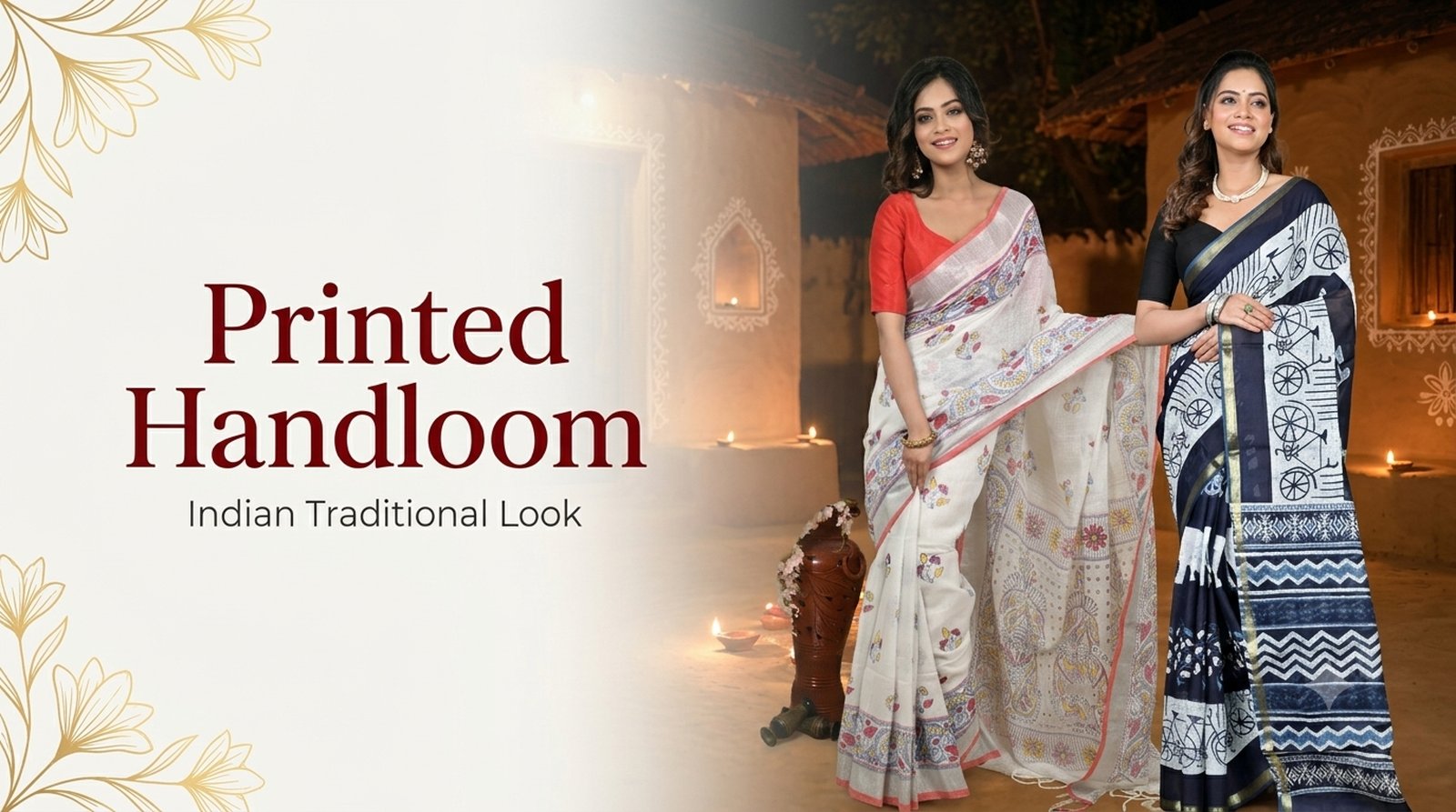 Printed Handloom Sarees