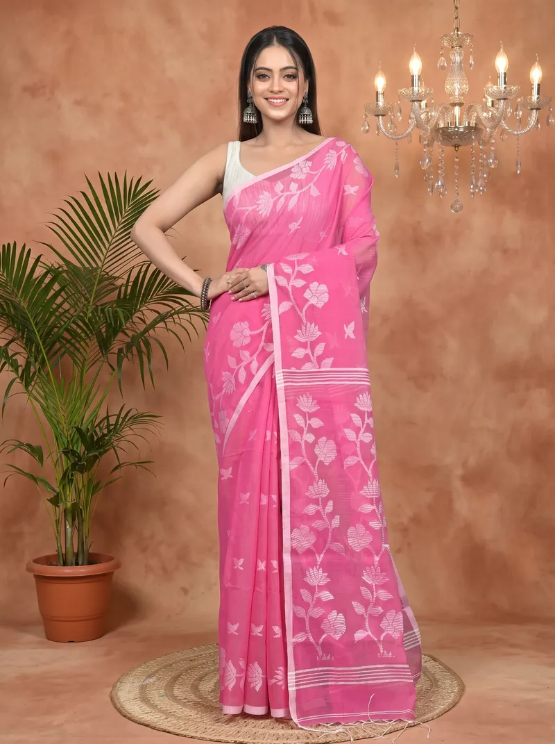 DipDiya Cotton Blend Purple Parlon Timeless Elegance Handloom Sarees