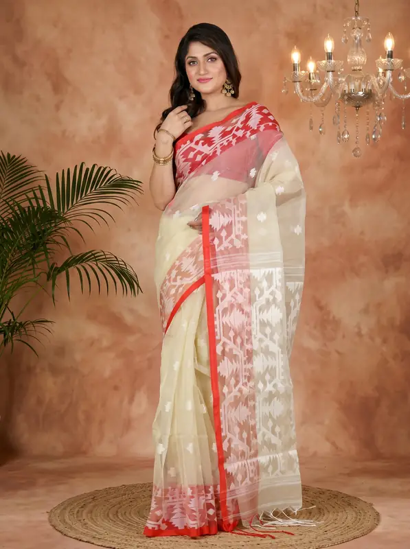 DipDiya Cotton Cream Monimal Effortless Tradition Muslin sarees