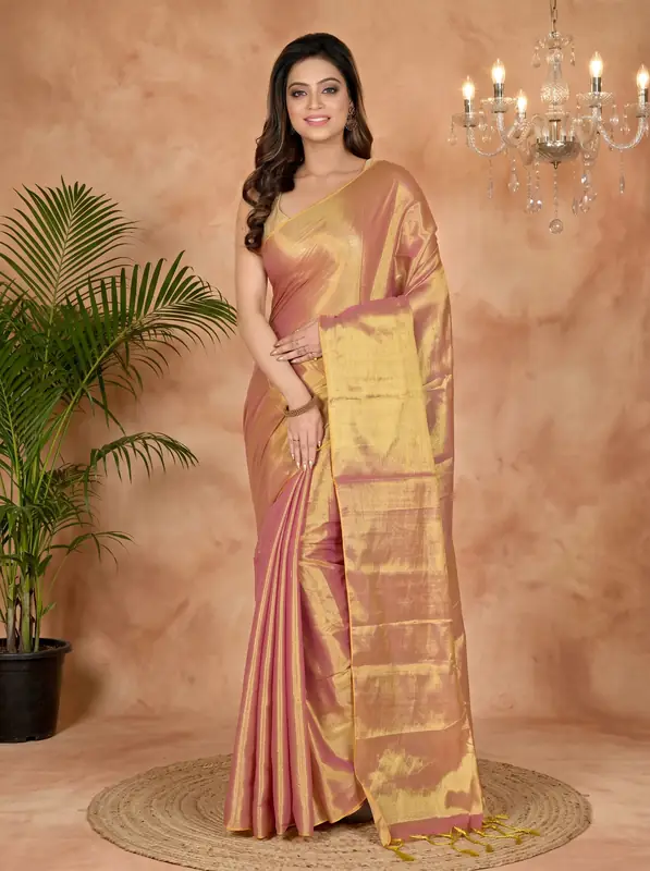 DipDiya Cotton Silk Golden Tisuka Than Heritage You Can Wear Handloom Sarees