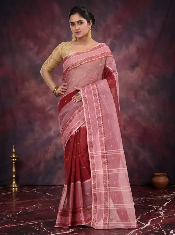 DipDiya Pure Cotton Brown Debdash Timeless Elegance Tant Sarees
