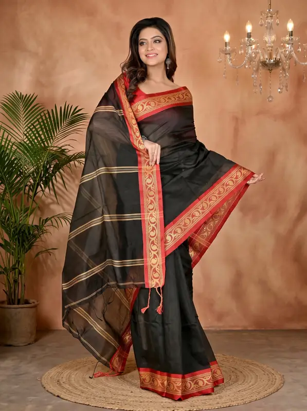 DipDiya Pure Cotton Dark Green Nova Crafted with Soul Handloom Sarees