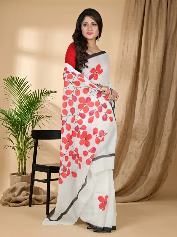 DipDiya Pure Cotton Multi-Coloured Hataka Bengal’s Legacys Hand Painted Sarees