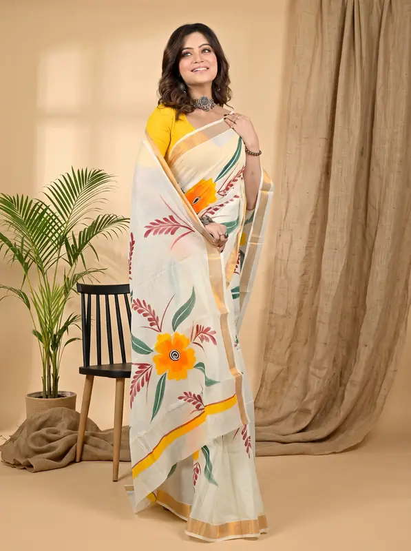 DipDiya Pure Cotton Multi-Coloured Hataka Tradition in Every Threads Hand Painted Sarees