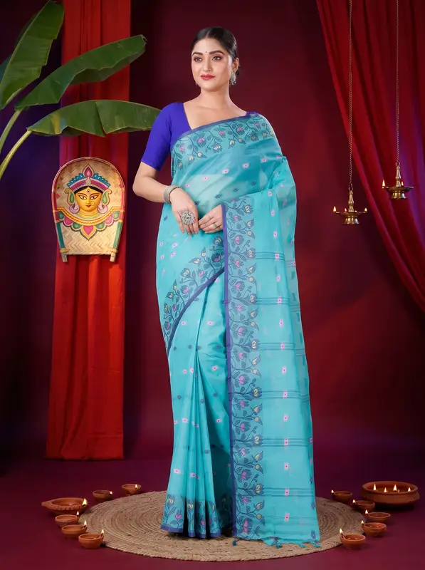 DipDiya Pure Cotton See Green Gopika Effortless Tradition Tant Sarees