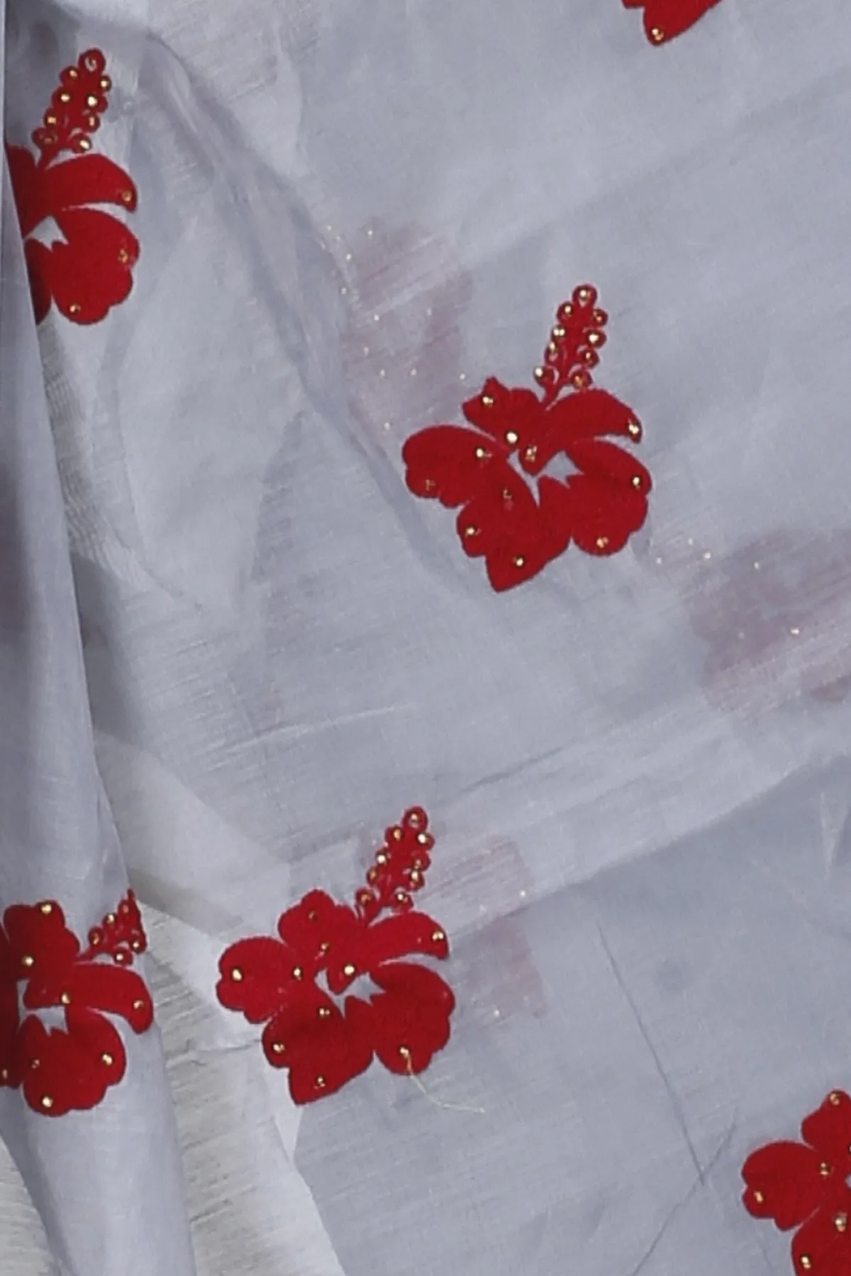 DipDiya Blended Cotton Ash Joba Traditional Bengali Handloom Sarees