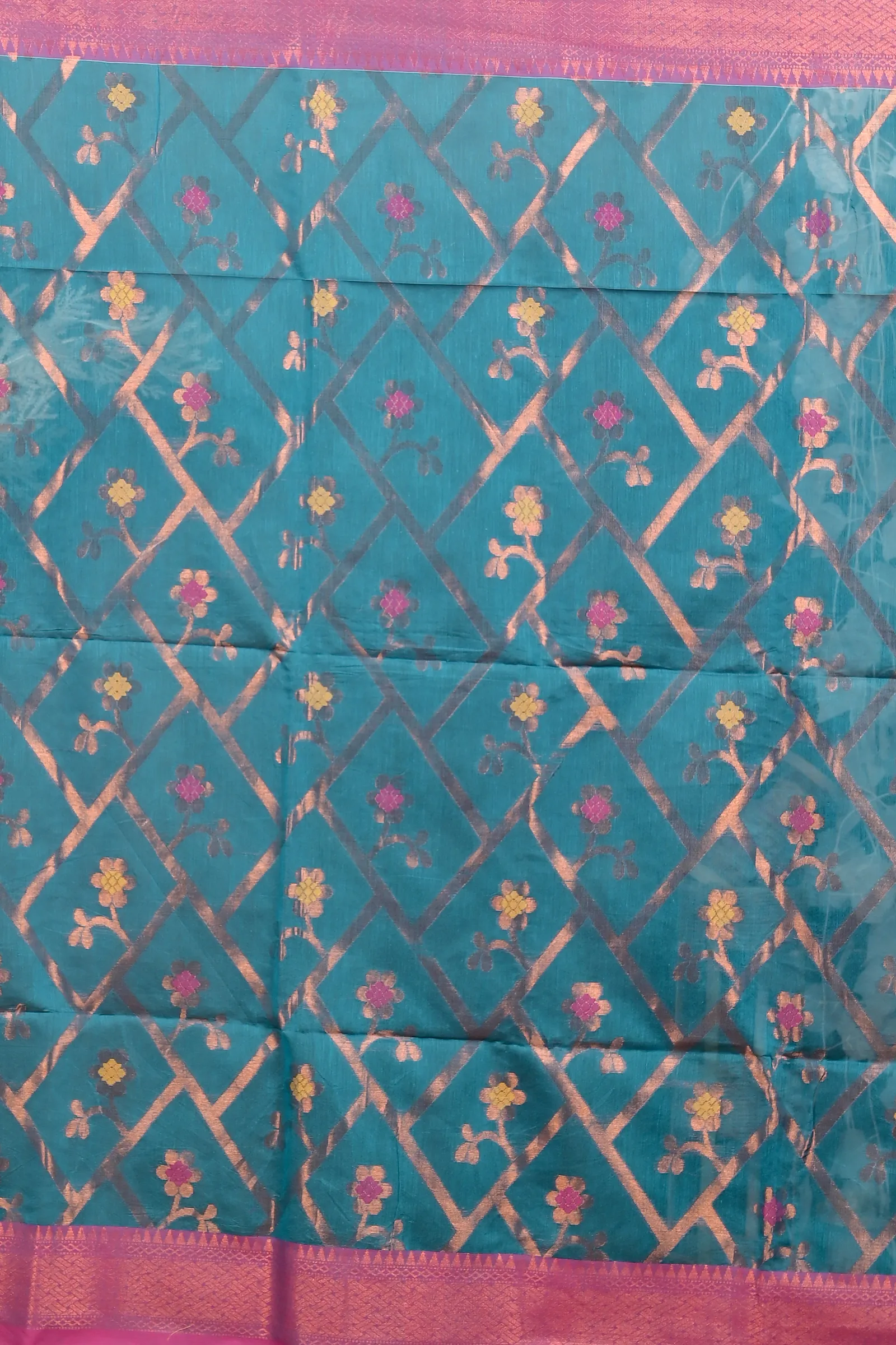 DipDiya Blended Cotton Blue Dinui Heritage of Bengal Handloom Sarees