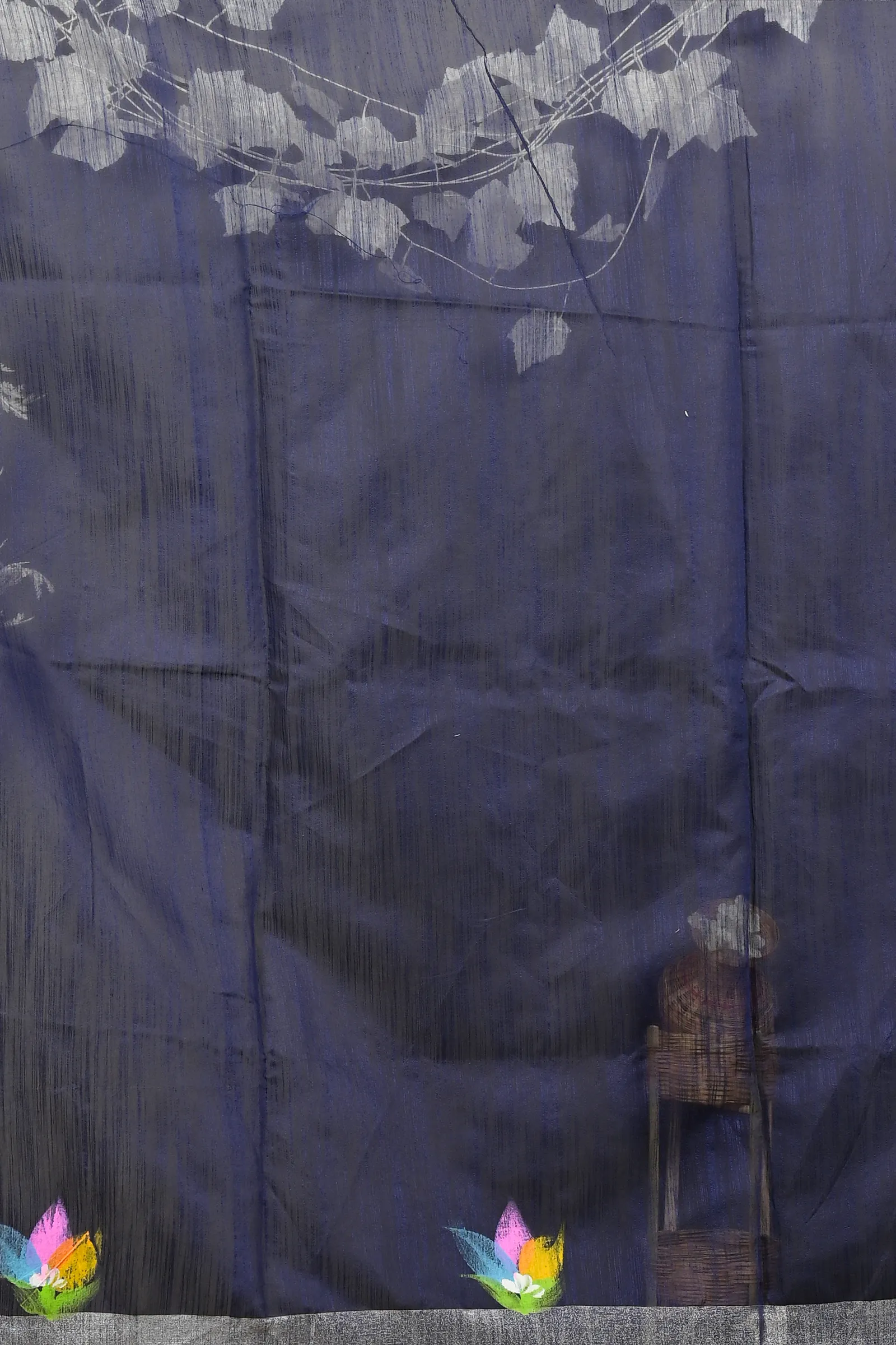 DipDiya Blended Cotton Blue Finesi Heritage You Can Wear Hand Painted Sarees