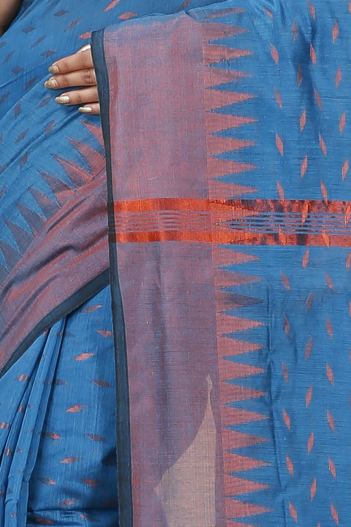 DipDiya Blended Cotton Bottle Green Prisha Heritage Elegance Handloom Sarees