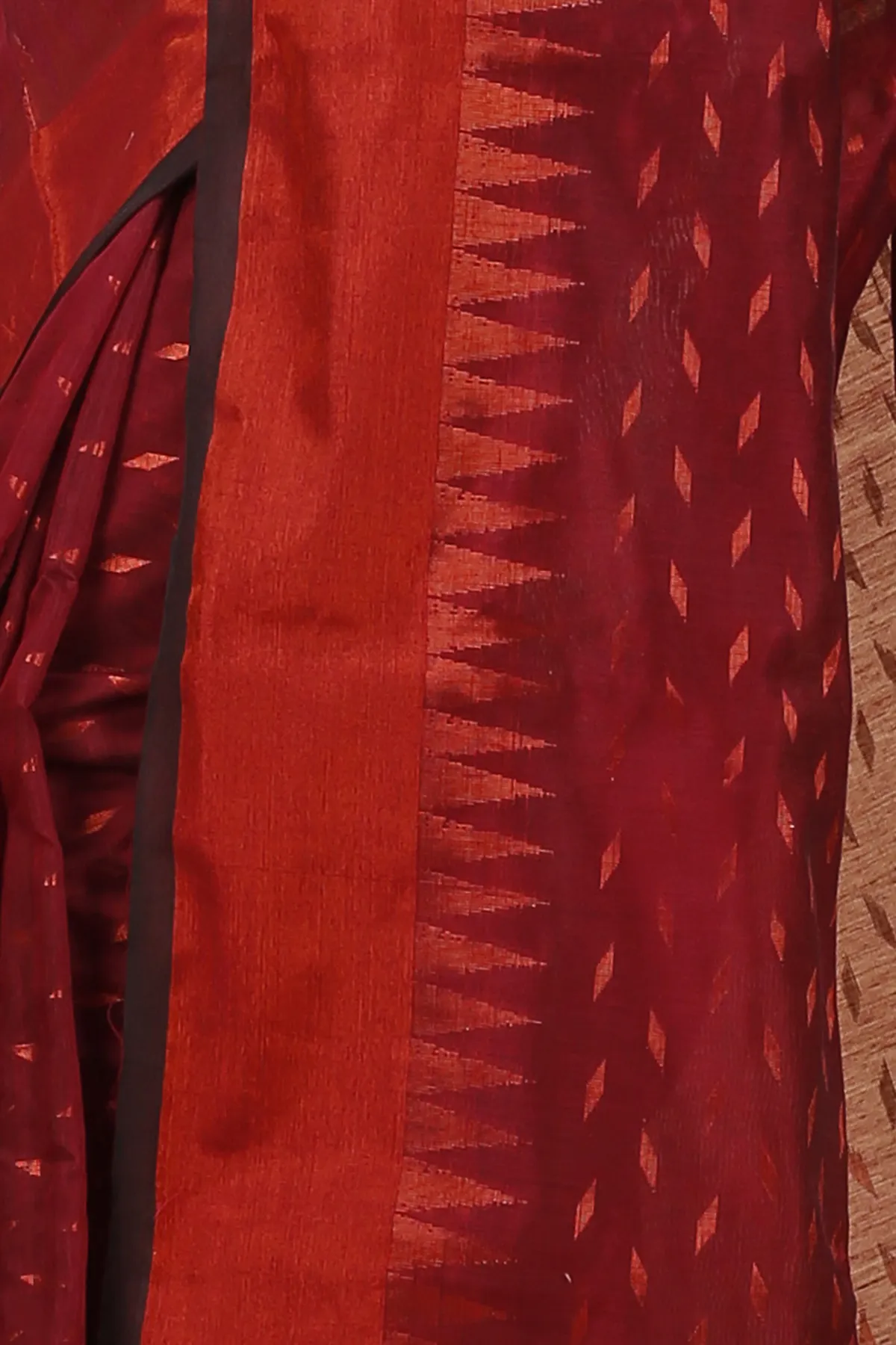 DipDiya Blended Cotton Brown Prisha Pure Bengali Grace Handloom Sarees