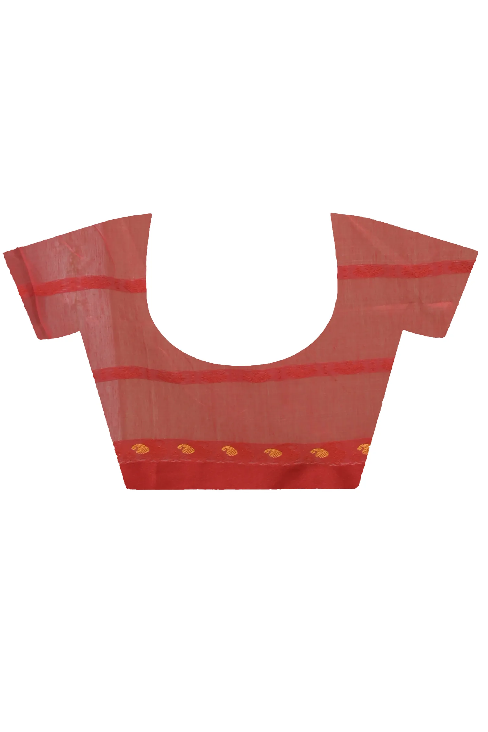 DipDiya Blended Cotton Cream Red Achsit Bengal’s Legacy Handloom Sarees