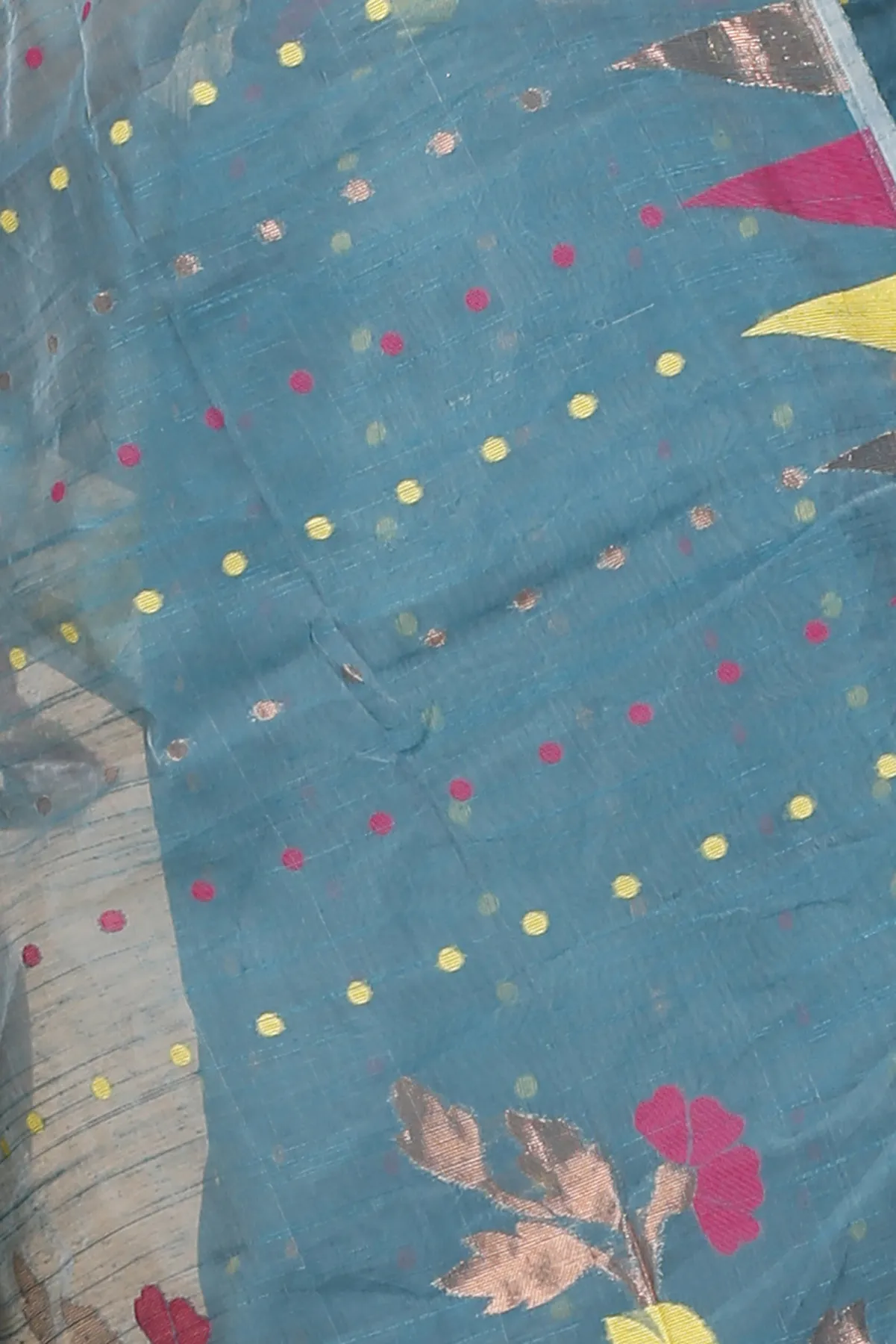 DipDiya Blended Cotton Dark Green Pilu Rooted in Bengal Handloom Sarees