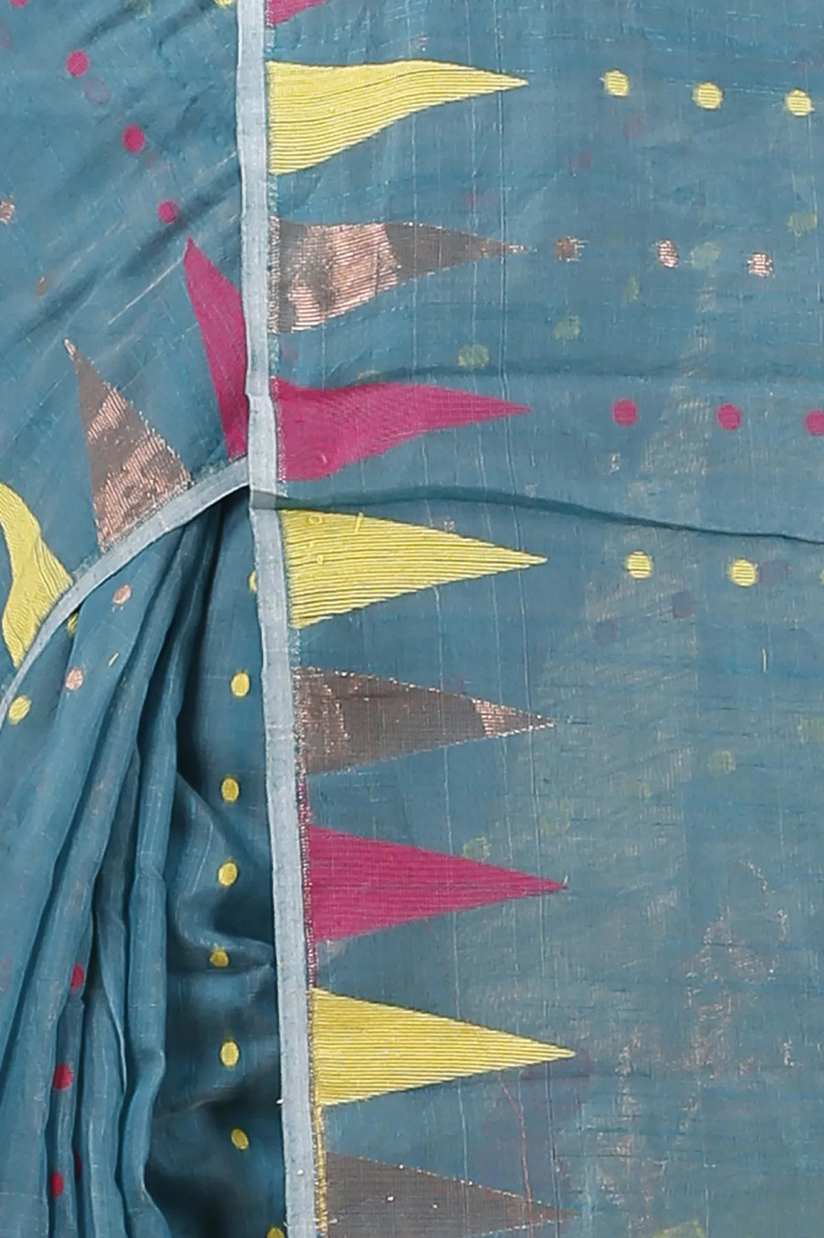 DipDiya Blended Cotton Dark Green Pilu Rooted in Bengal Handloom Sarees