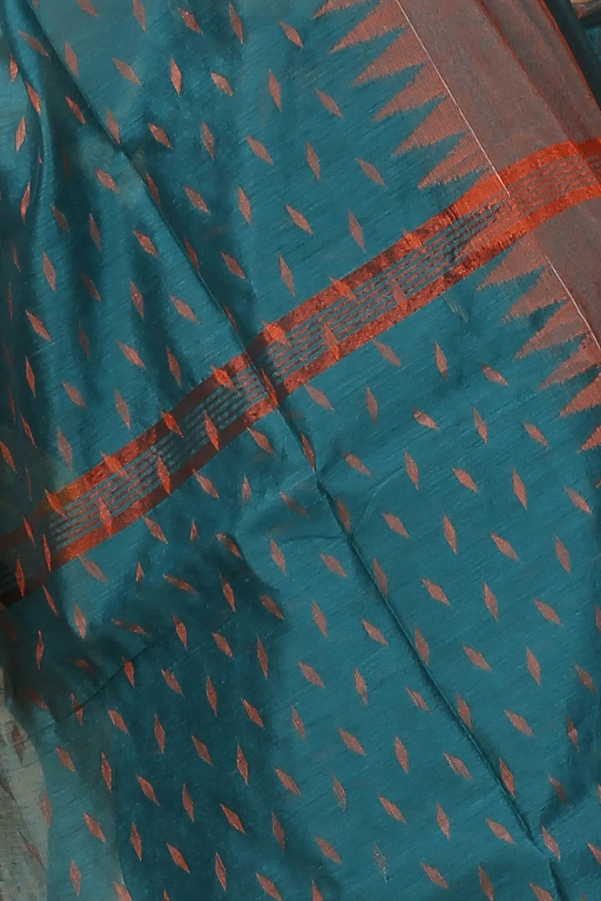 DipDiya Blended Cotton Dark Green Prisha Heritage of Bengal Handloom Sarees