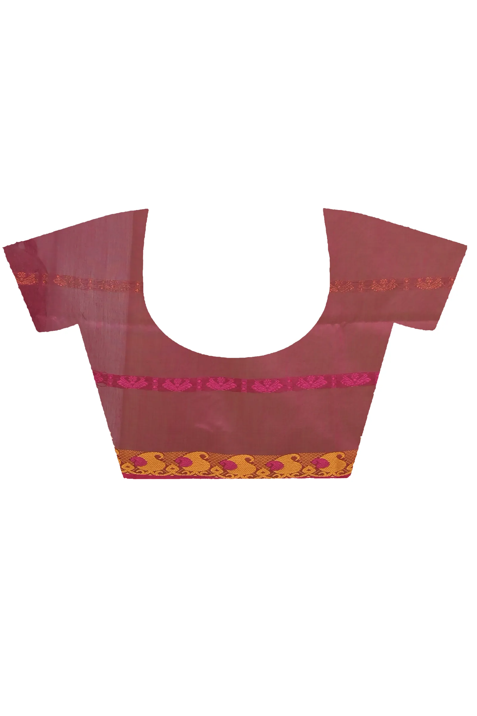 DipDiya Blended Cotton Green Pink Achsit Traditional Bengali Handloom Sarees