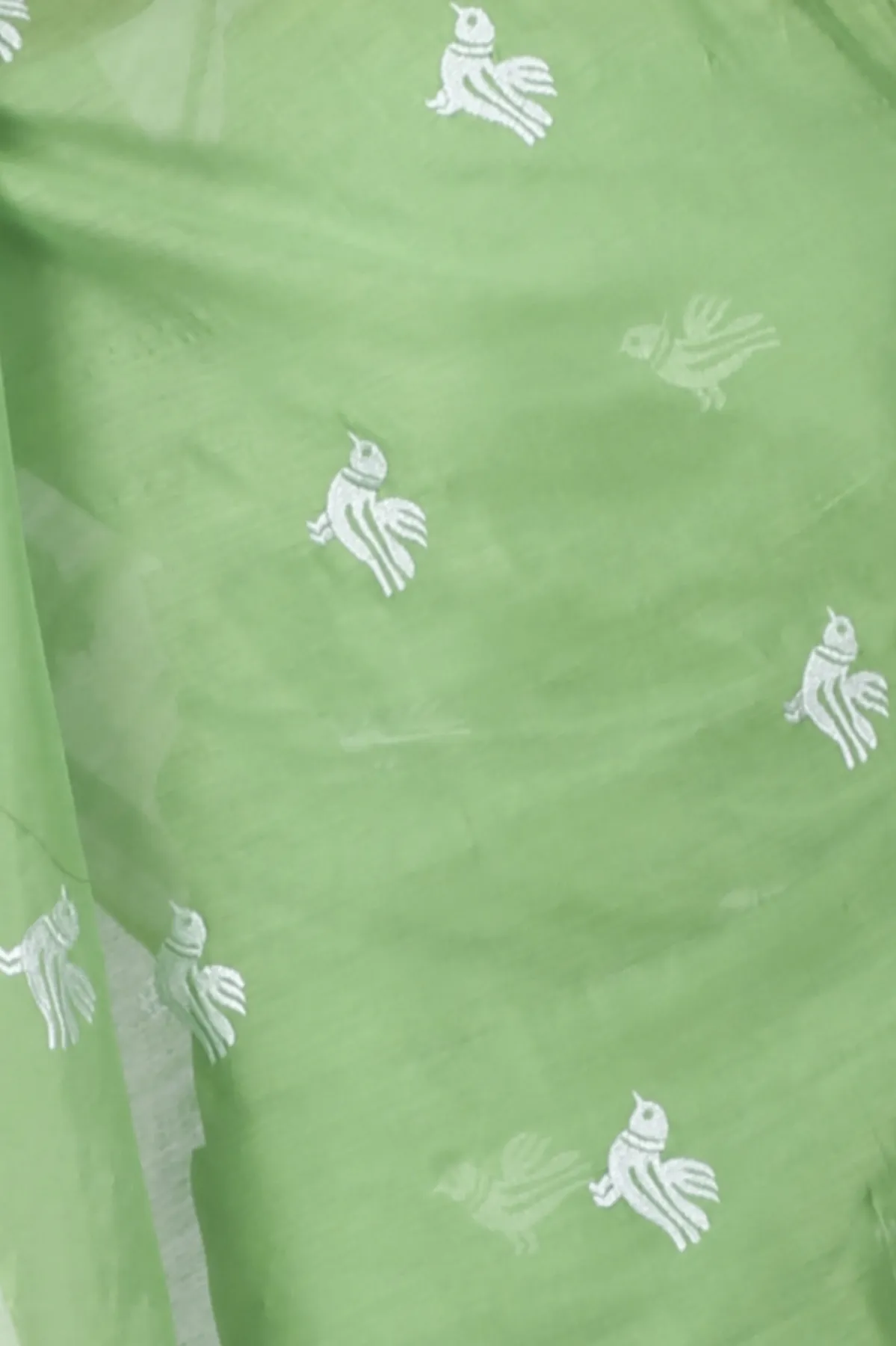 DipDiya Blended Cotton Green Thulasi Threads of Tradition Handloom Sarees