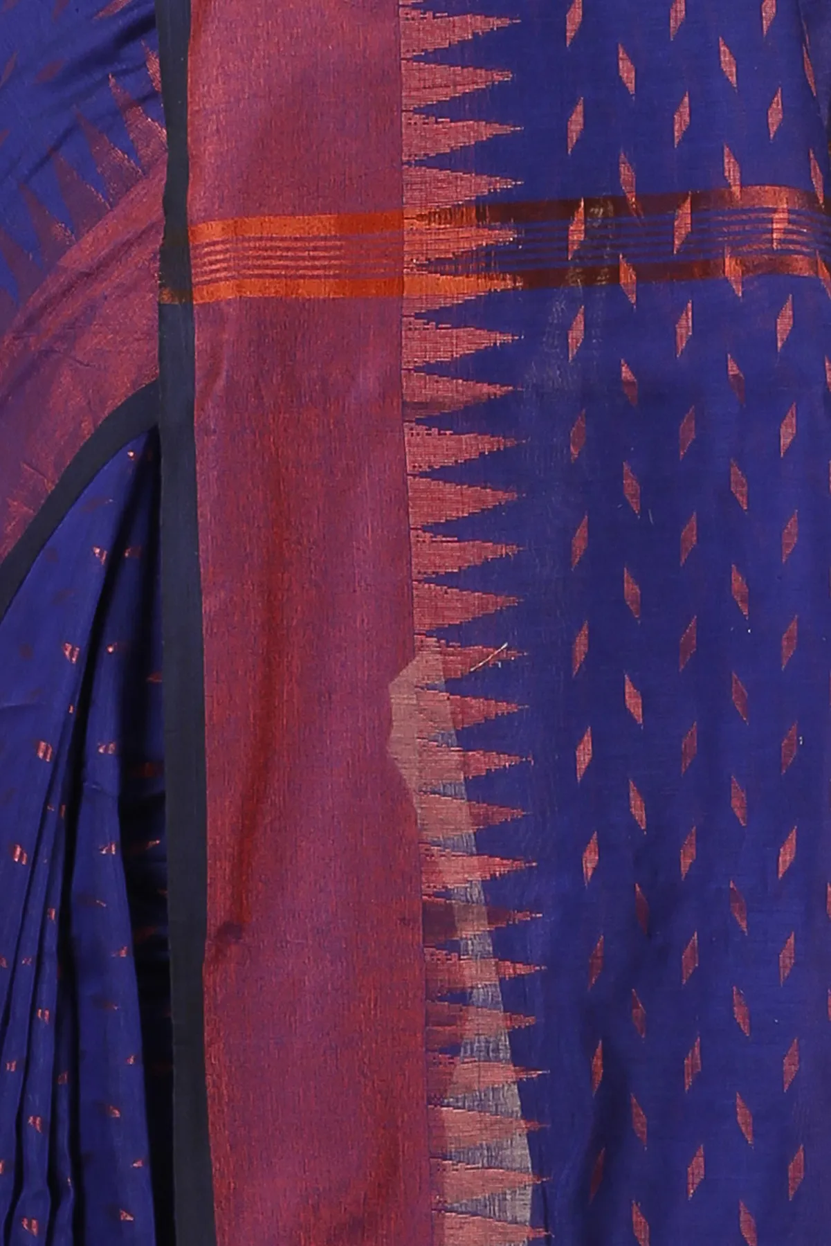 DipDiya Blended Cotton Naby Blue Prisha Masterfully Woven Handloom Sarees
