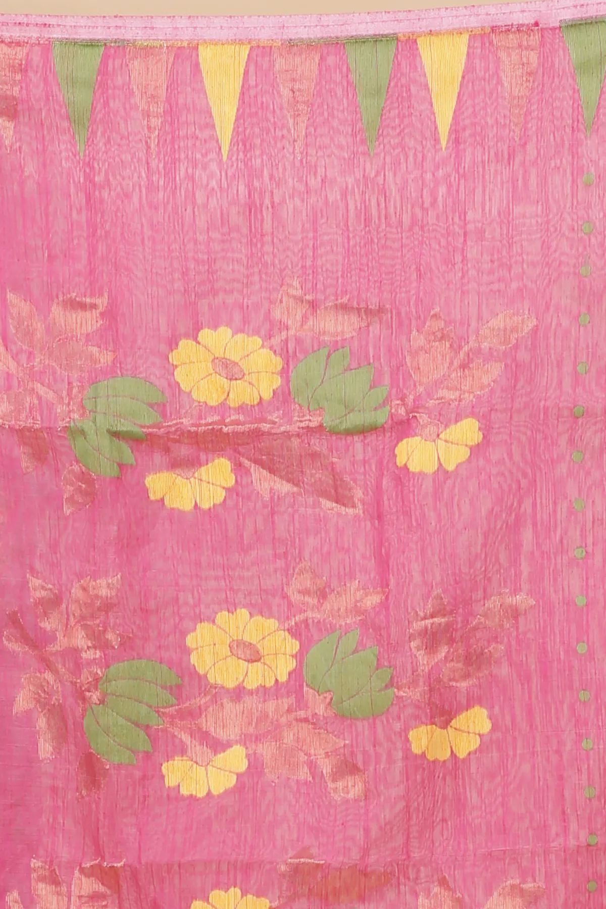 DipDiya Blended Cotton Pink Pilu Regal Bengali Handloom Sarees