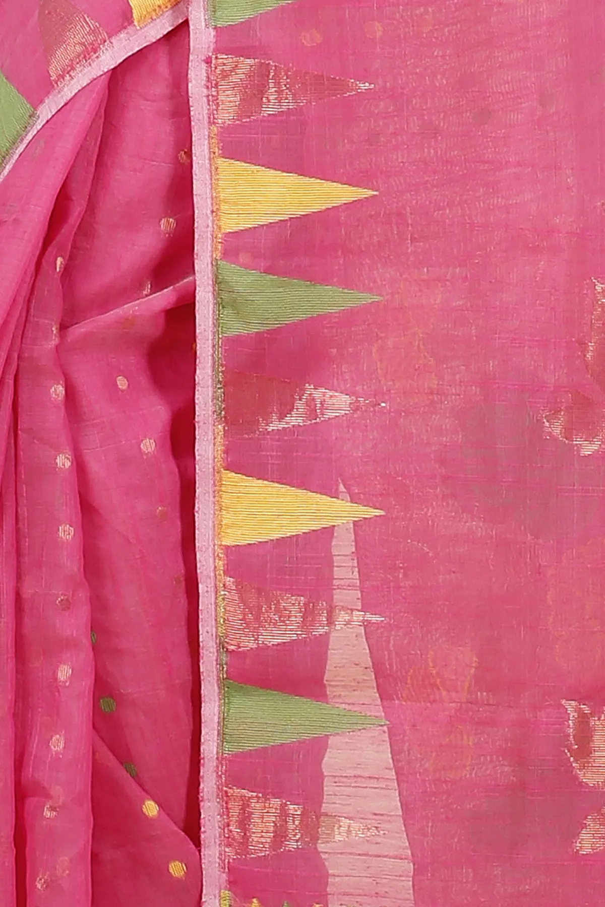 DipDiya Blended Cotton Pink Pilu Regal Bengali Handloom Sarees
