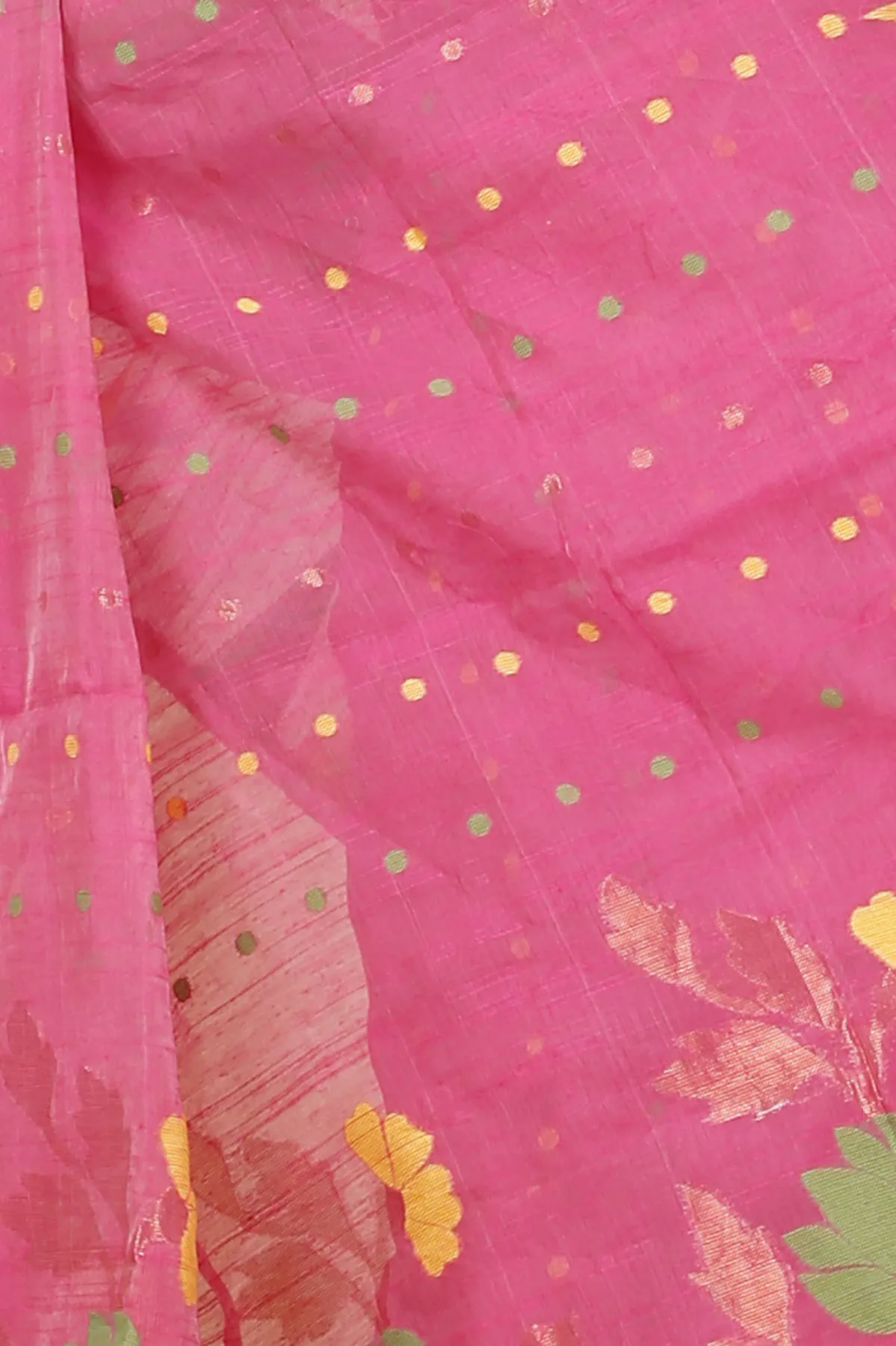 DipDiya Blended Cotton Pink Pilu Regal Bengali Handloom Sarees