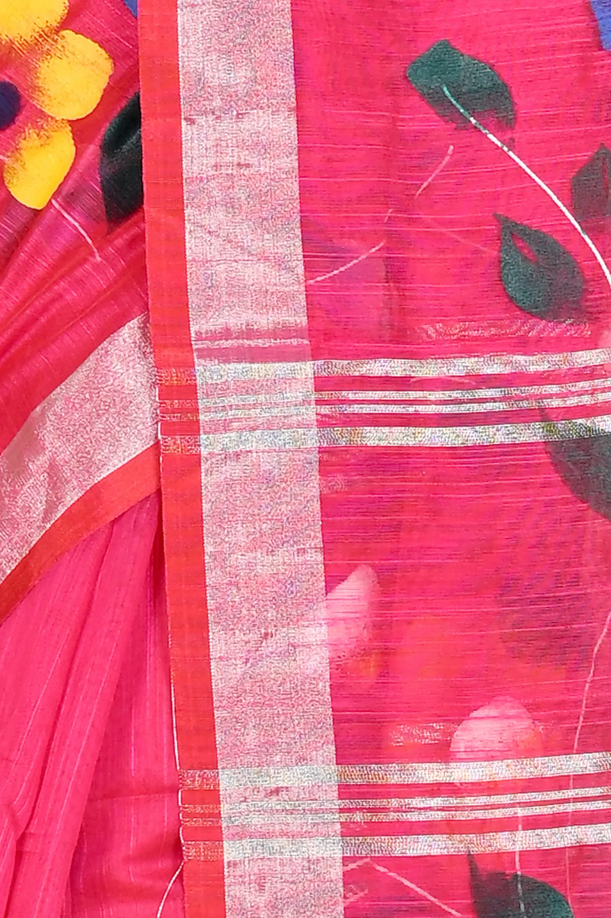 DipDiya Blended Cotton Pink Slabaka Ful Handloom Heritage Hand Painted Sarees