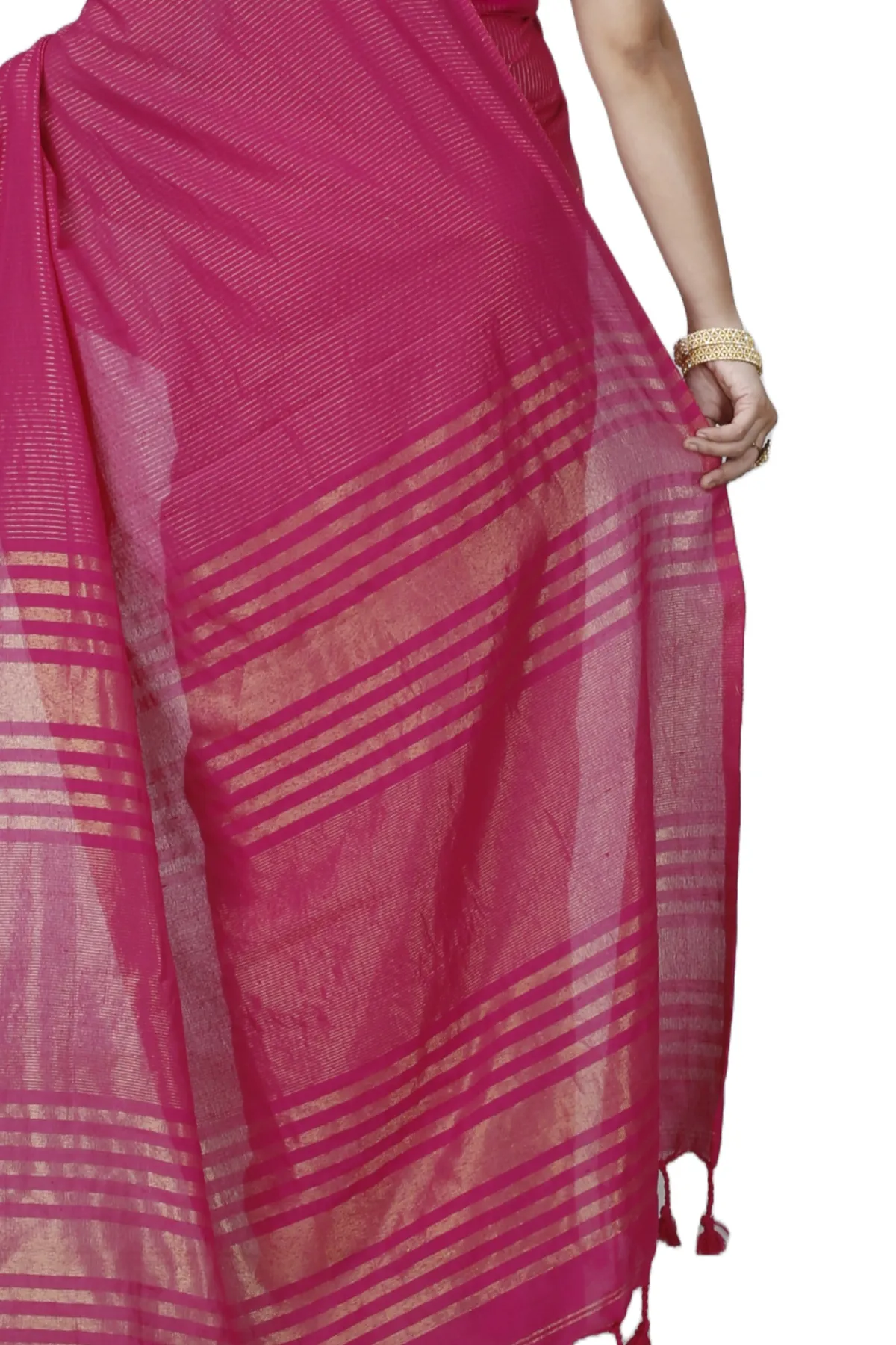 DipDiya Blended Cotton Pink Tama Woven with Tradition Handloom Sarees