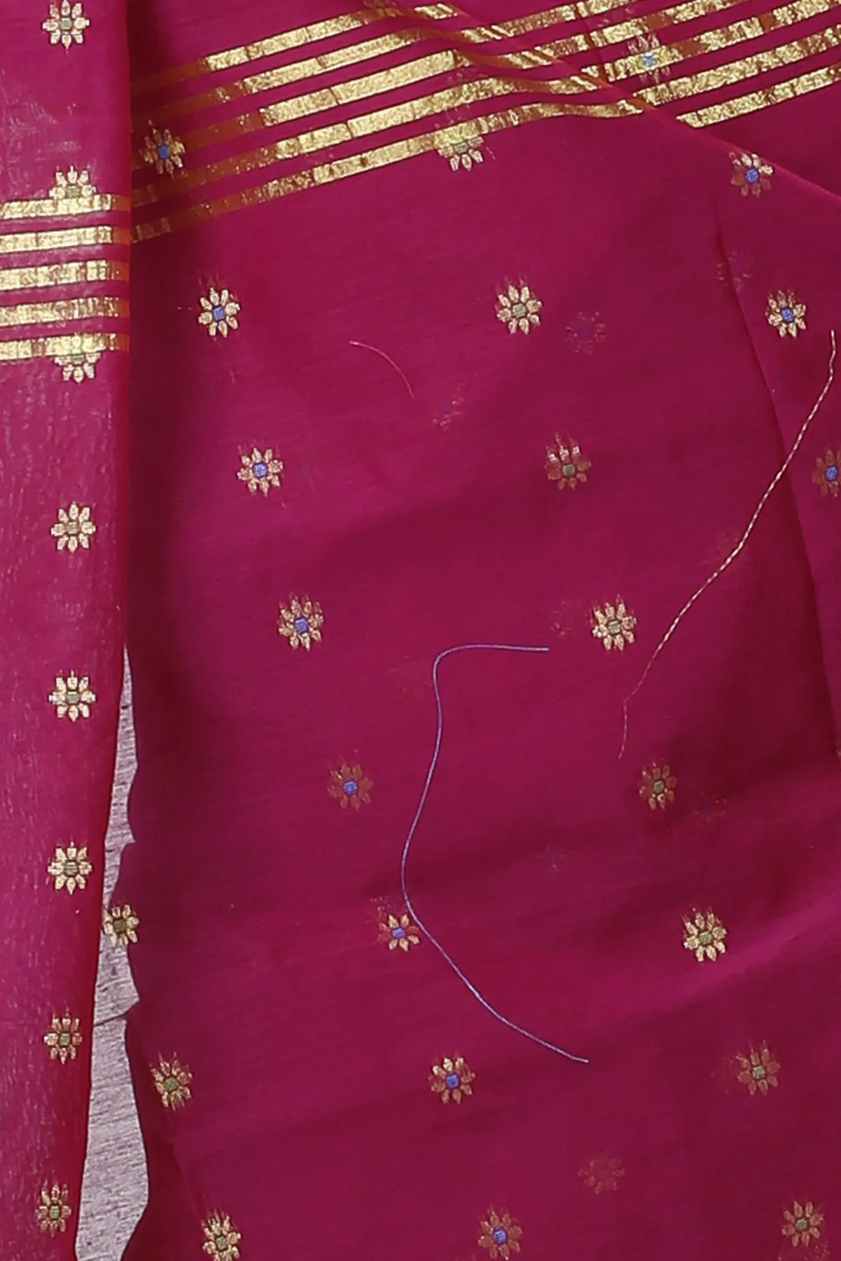 DipDiya Blended Cotton Purple Neel Regal Bengali Handloom Sarees