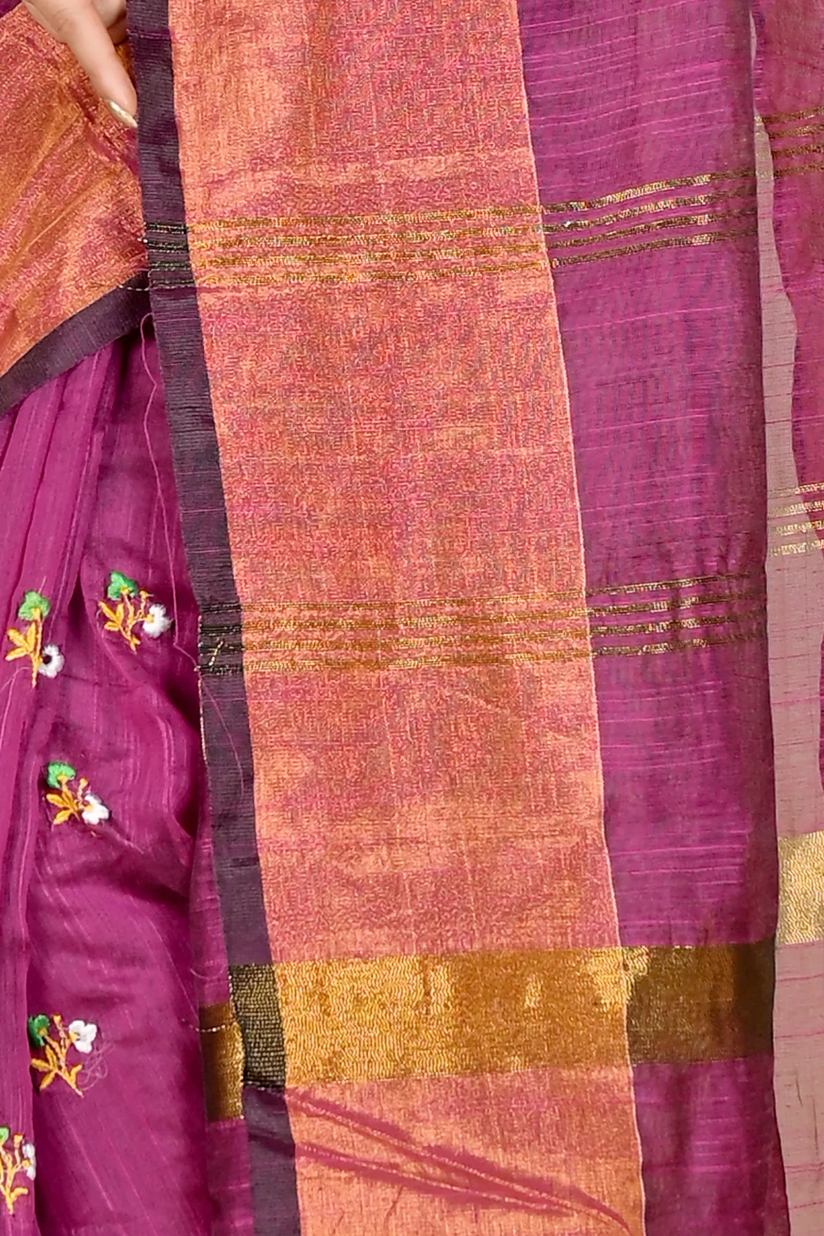DipDiya Blended Cotton Purple Slabaka Moli Bengal’s Legacy Handloom Sarees