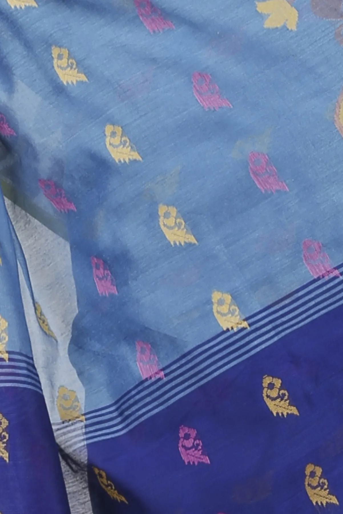 DipDiya Blended Cotton See Blue Banu Bengal’s Tradition Handloom Sarees