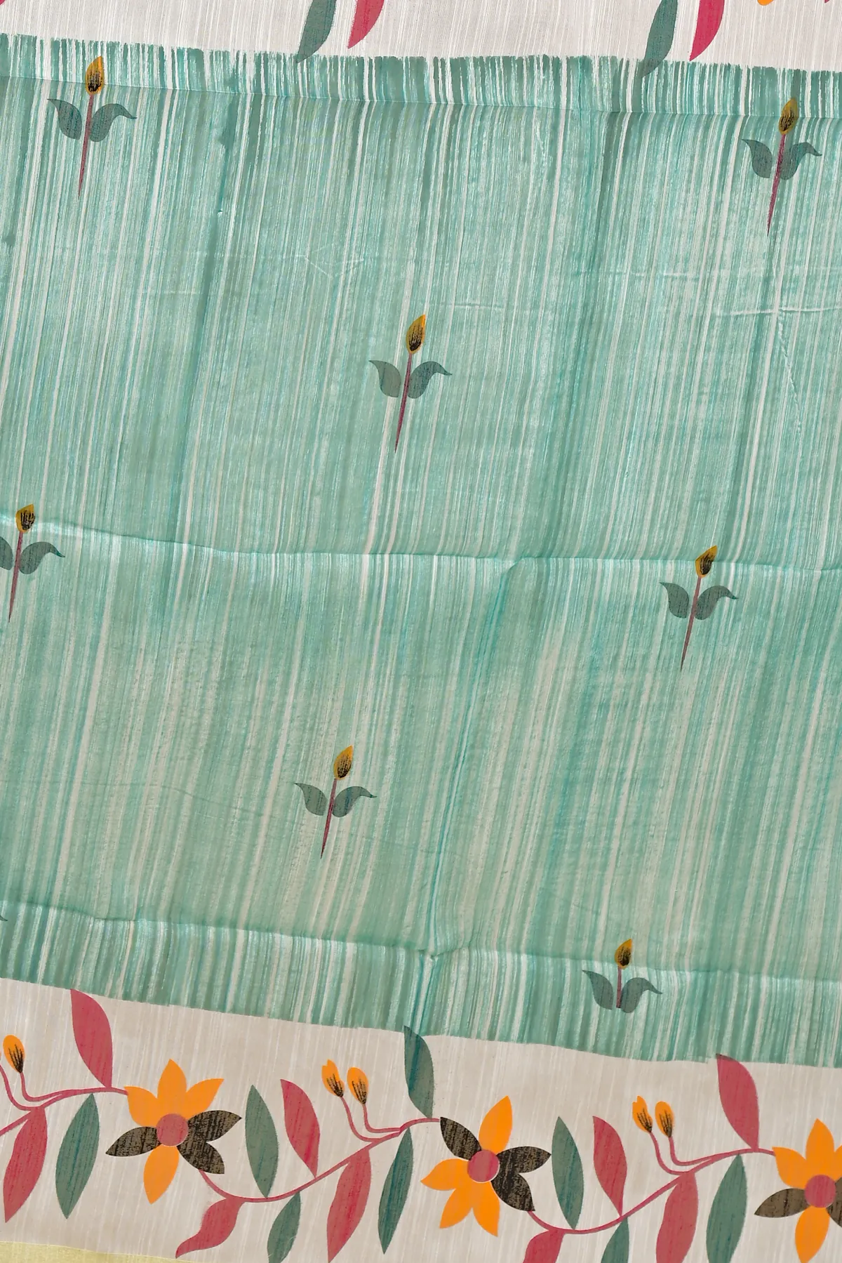 DipDiya Blended Cotton See Green Korel Grace of Bengal Printed Handloom Sarees