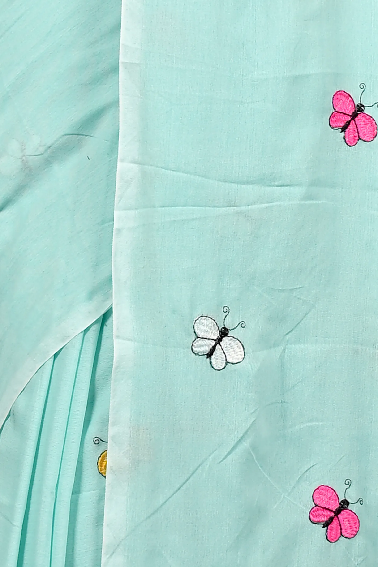 DipDiya Blended Cotton Sky Blue Foyeli Rooted in Bengal Embroidery Handloom sarees