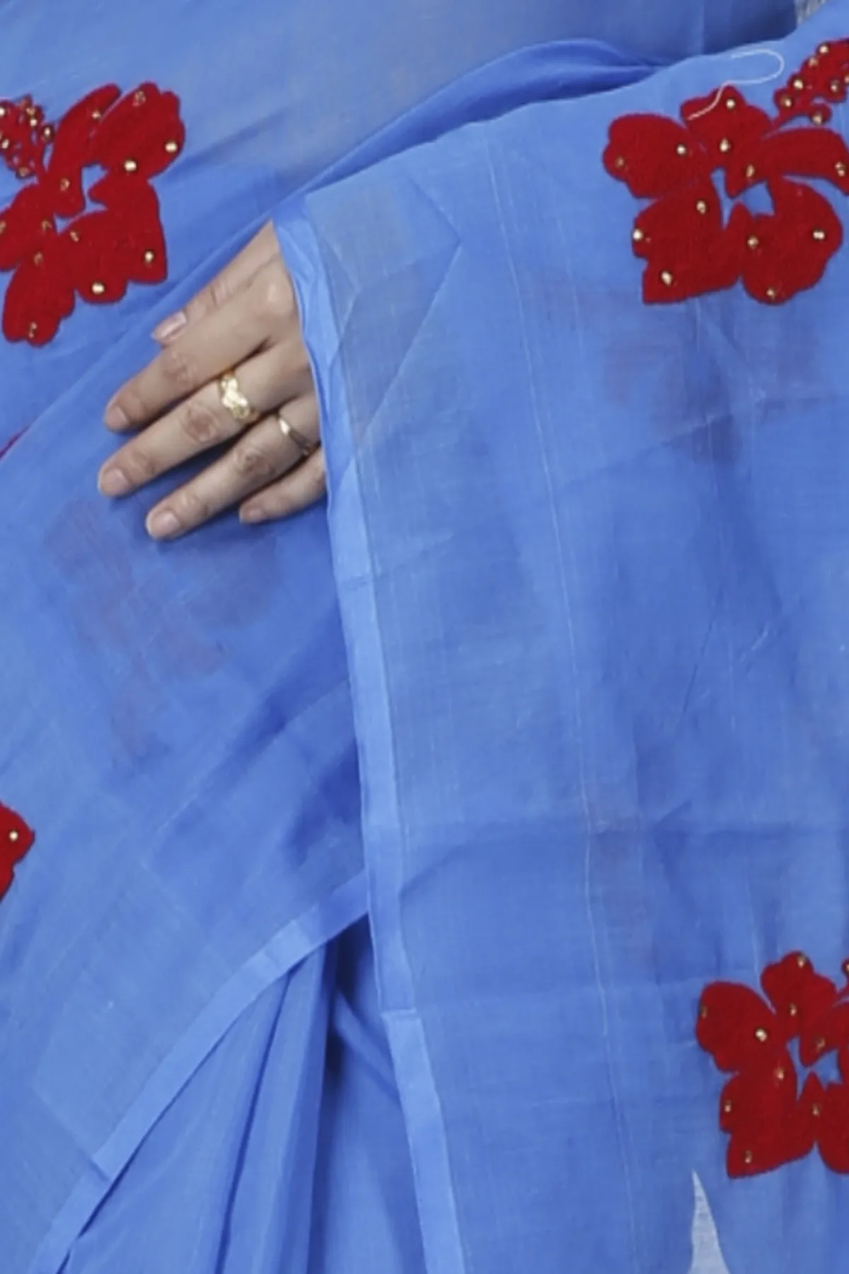 DipDiya Blended Cotton Sky Blue Joba A Legacy Woven Handloom Sarees