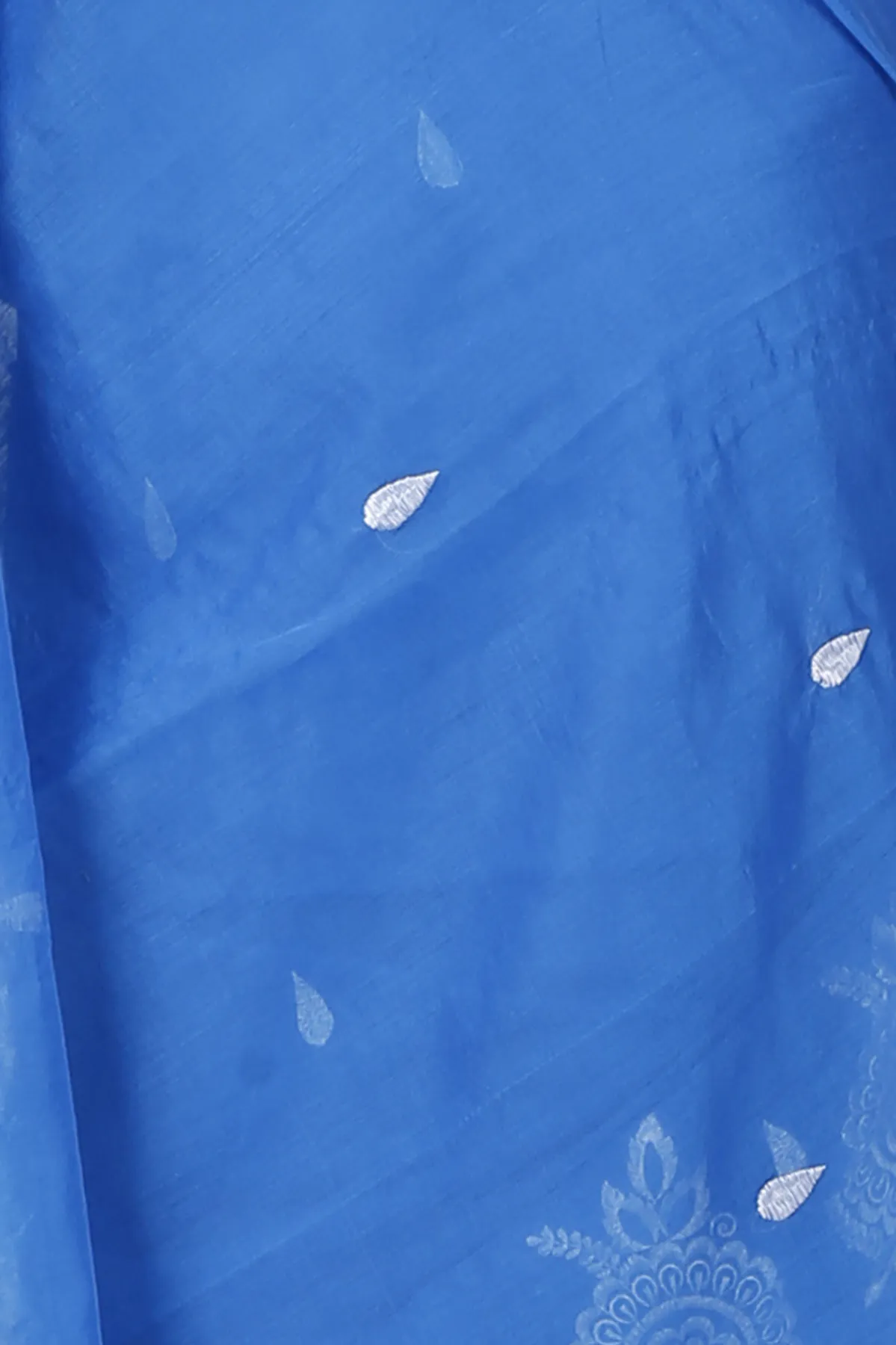 DipDiya Blended Cotton Sky Blue Tabu Woven by Hand Handloom Sarees