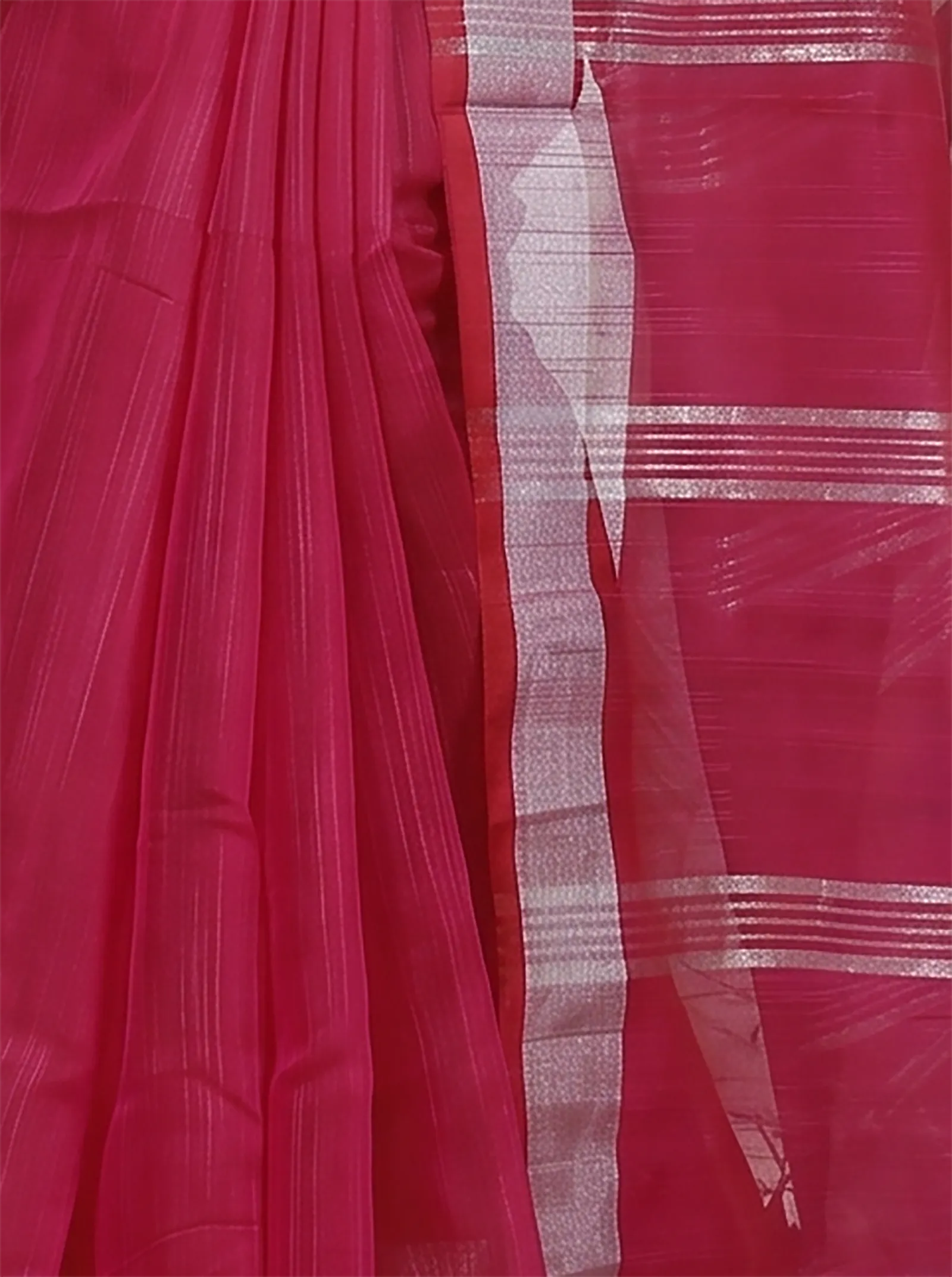 DipDiya Blended Cotton  Traditional Bengali Pink Artisan Crafted Toshini Handloom Saree