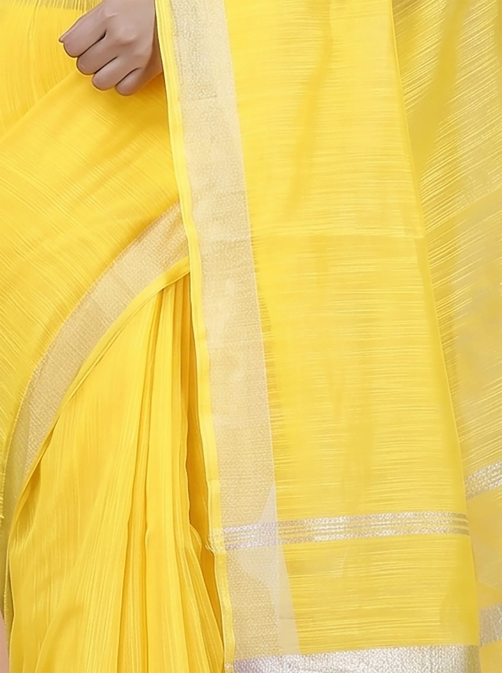 DipDiya Blended Cotton  Traditional Bengali Yellow Artisan Crafted Toshini Handloom Saree
