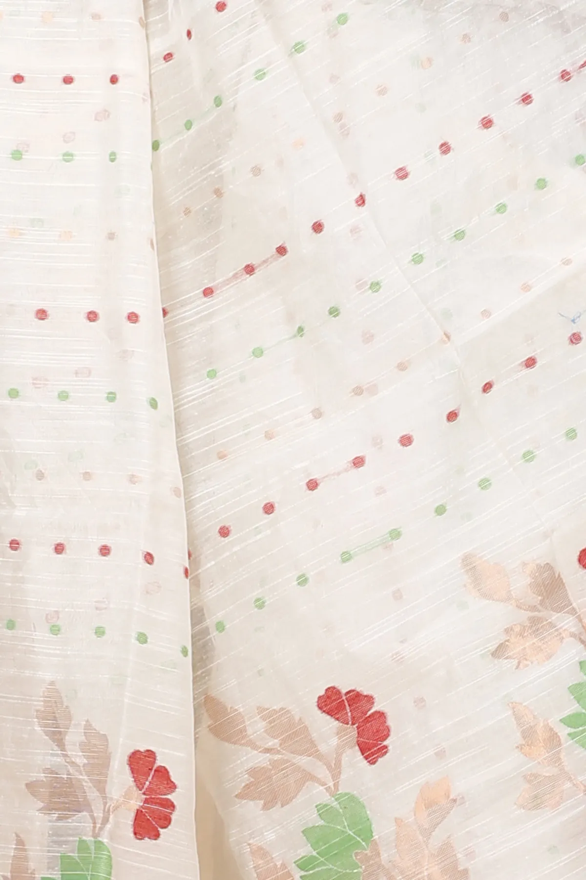 DipDiya Blended Cotton White Pilu The Bengali Classic Handloom Sarees