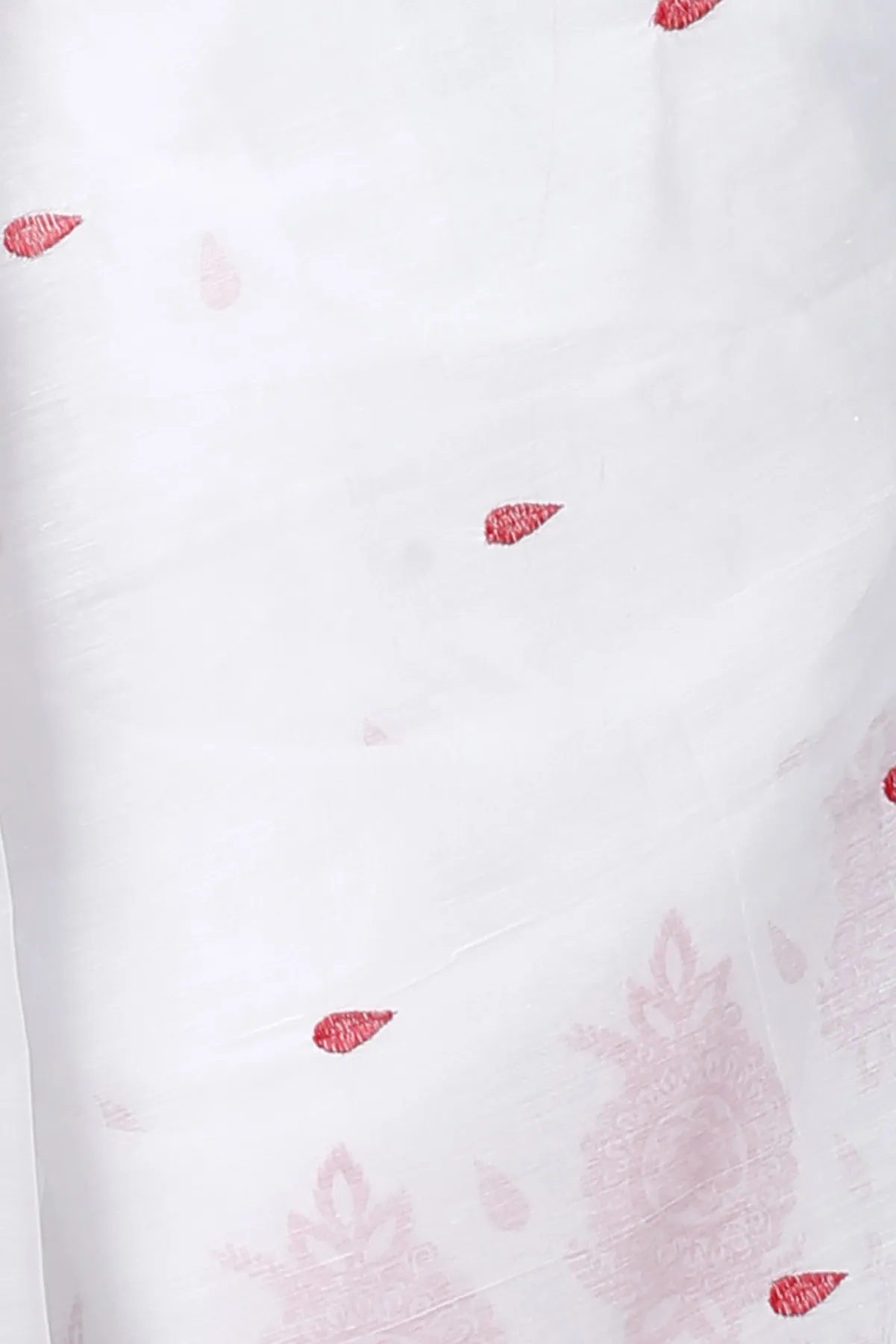 DipDiya Blended Cotton White Tabu Wrapped in Heritage Handloom Sarees