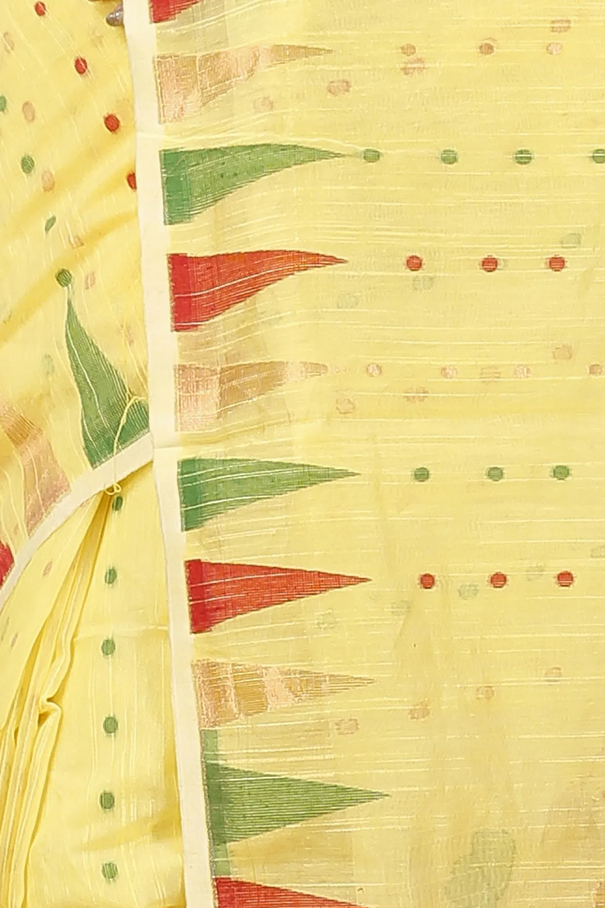 DipDiya Blended Cotton Yellow Pilu Threads of Tradition Handloom Sarees