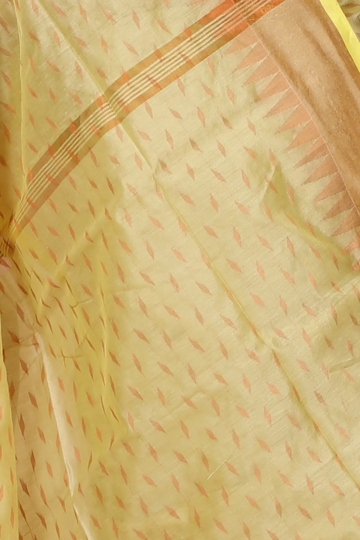 DipDiya Blended Cotton Yellow Prisha Heritage You Can Wear Handloom Sarees