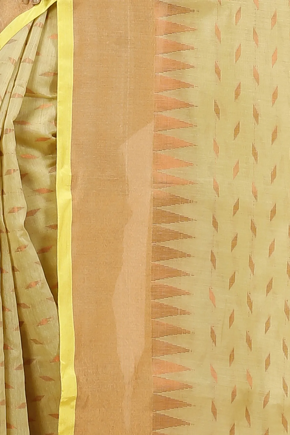 DipDiya Blended Cotton Yellow Prisha Heritage You Can Wear Handloom Sarees