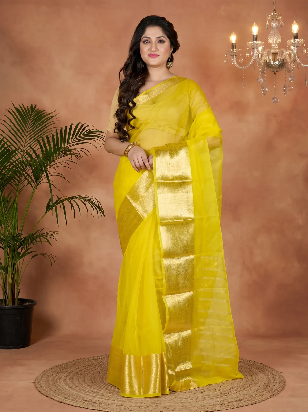 DipDiya Blended Cotton Yellow Sikto Weaves with a Story Handloom Sarees