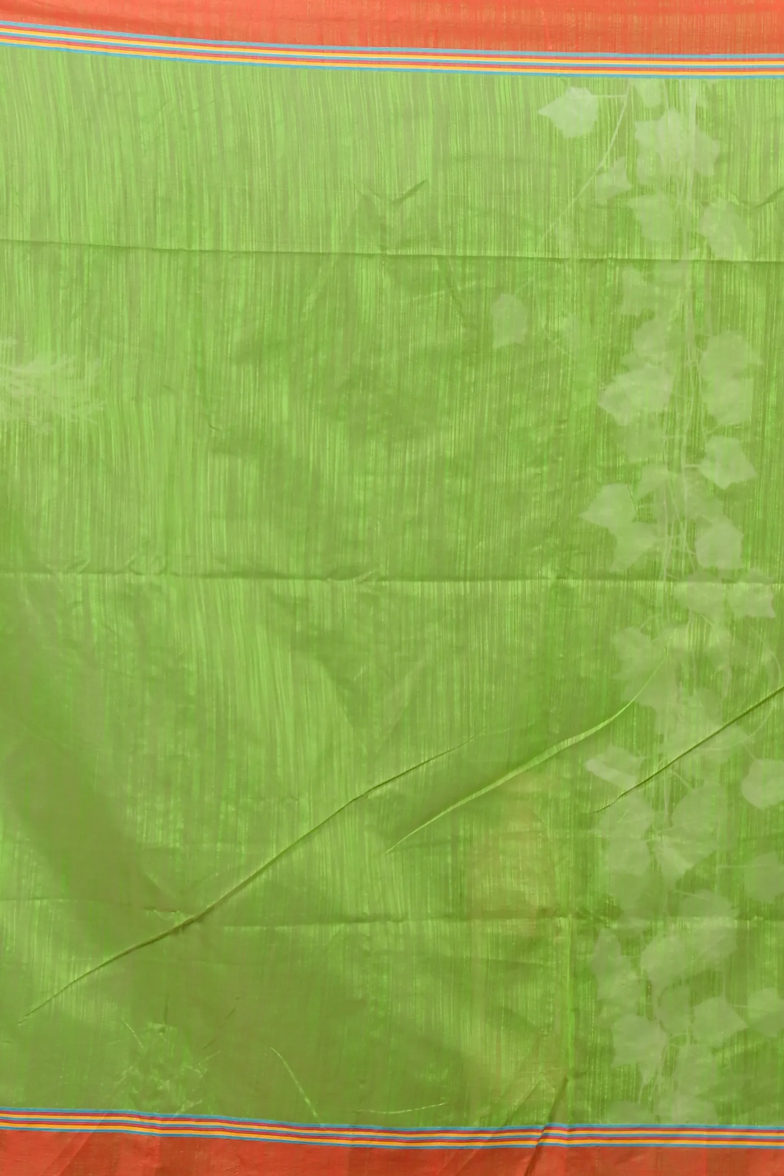 DipDiya Cotton Blend Green Red Deepsi Essence of Bengal Hand Painted Sarees