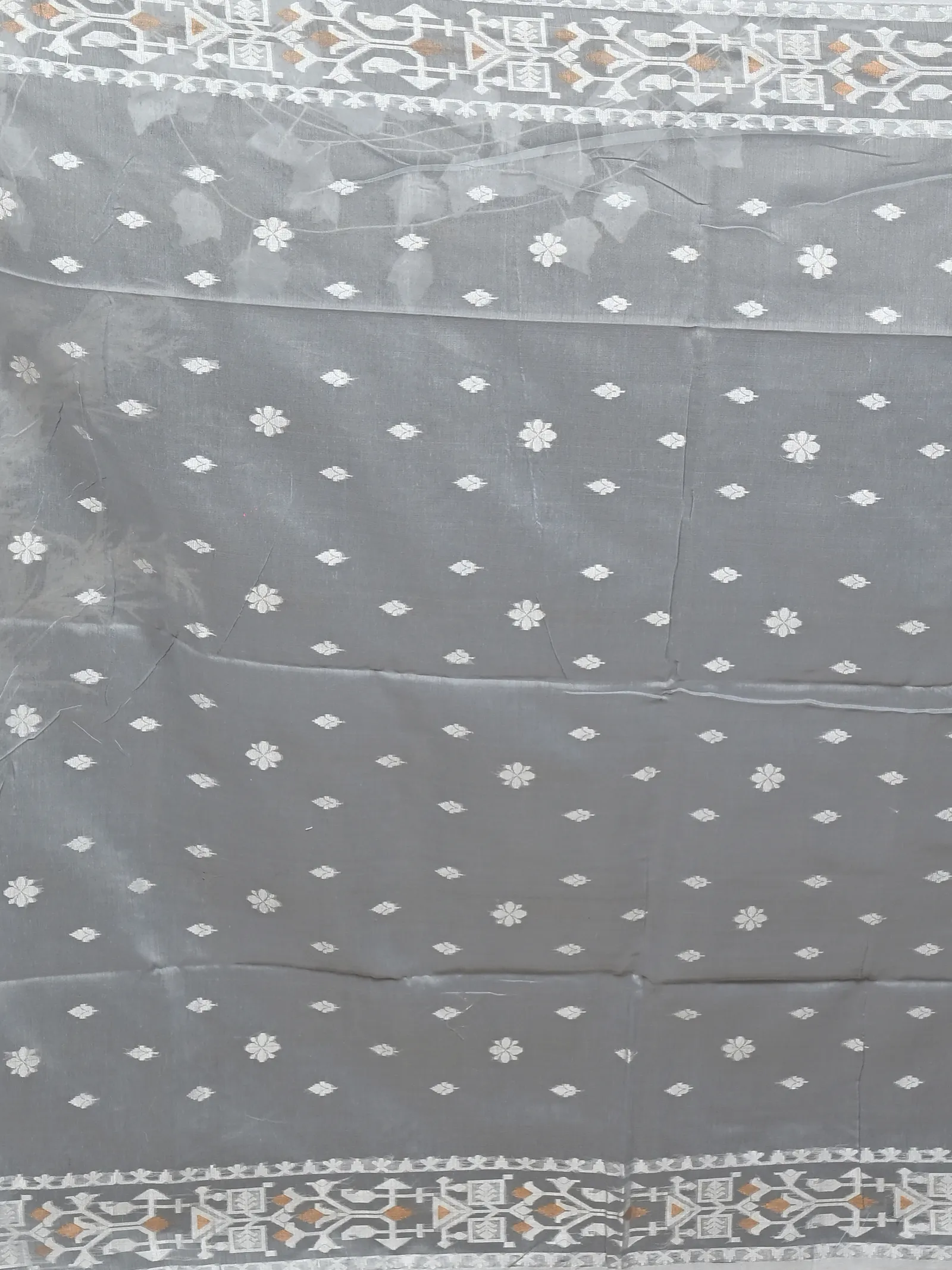 DipDiya Cotton Blend Grey Parlvi Weaves with a Story Handloom Sarees