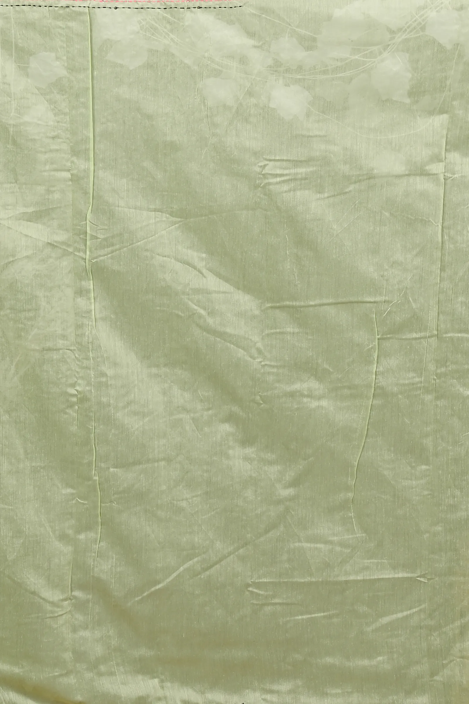 DipDiya Cotton Blend Lime Green Dayki Artisan Woven Kantha Stitch Sarees