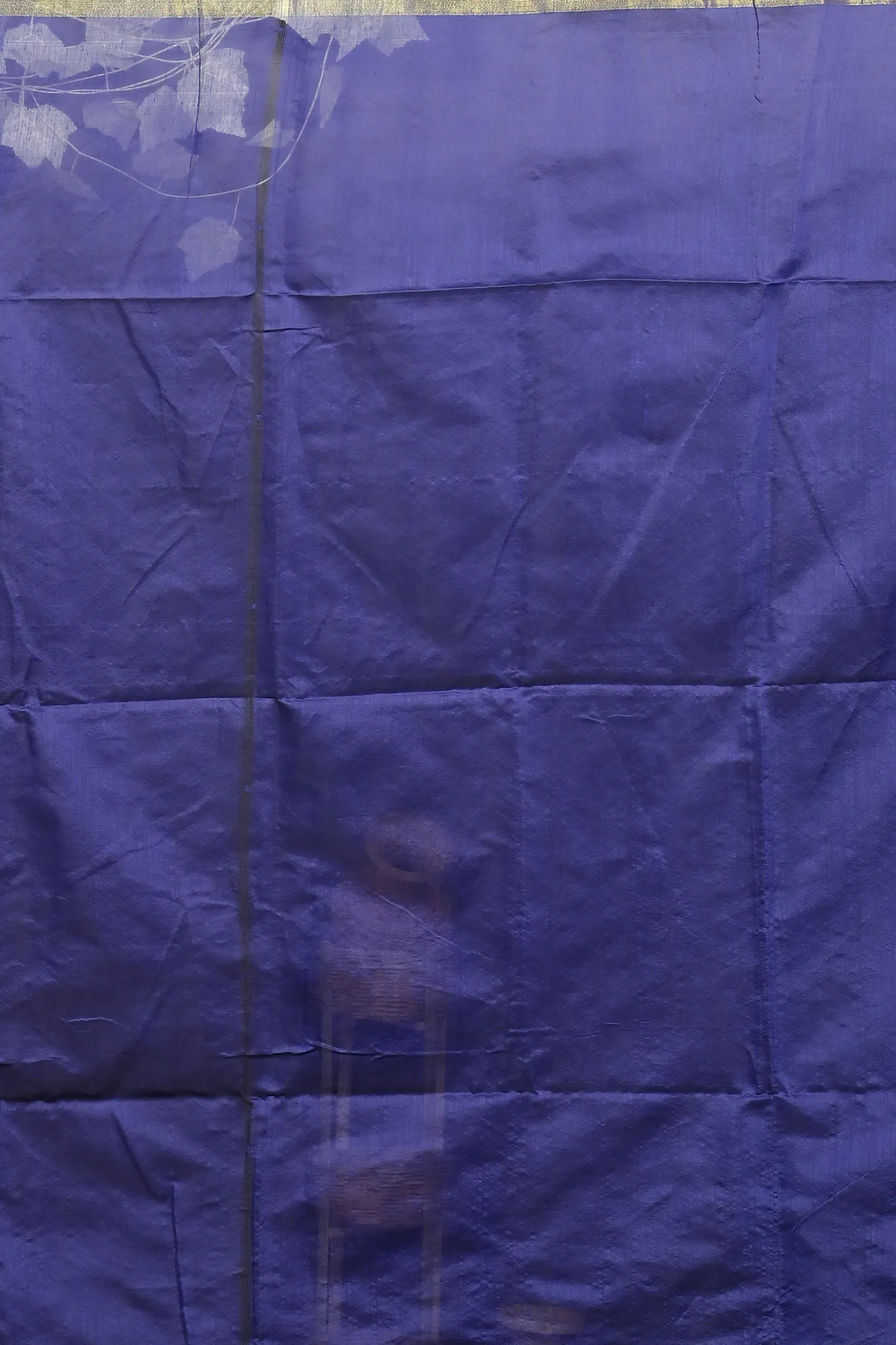 DipDiya Cotton Blend Naby Blue Dhrum Bengali Heritage Handloom Sarees
