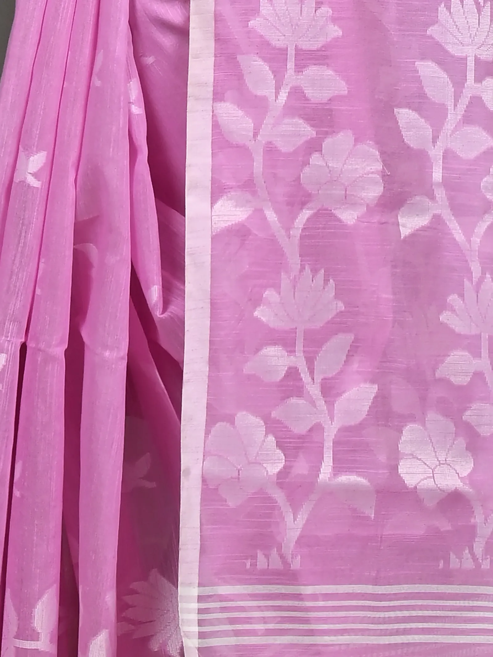 DipDiya Cotton Blend Pink Parlon Stories of Bengal Handloom Sarees